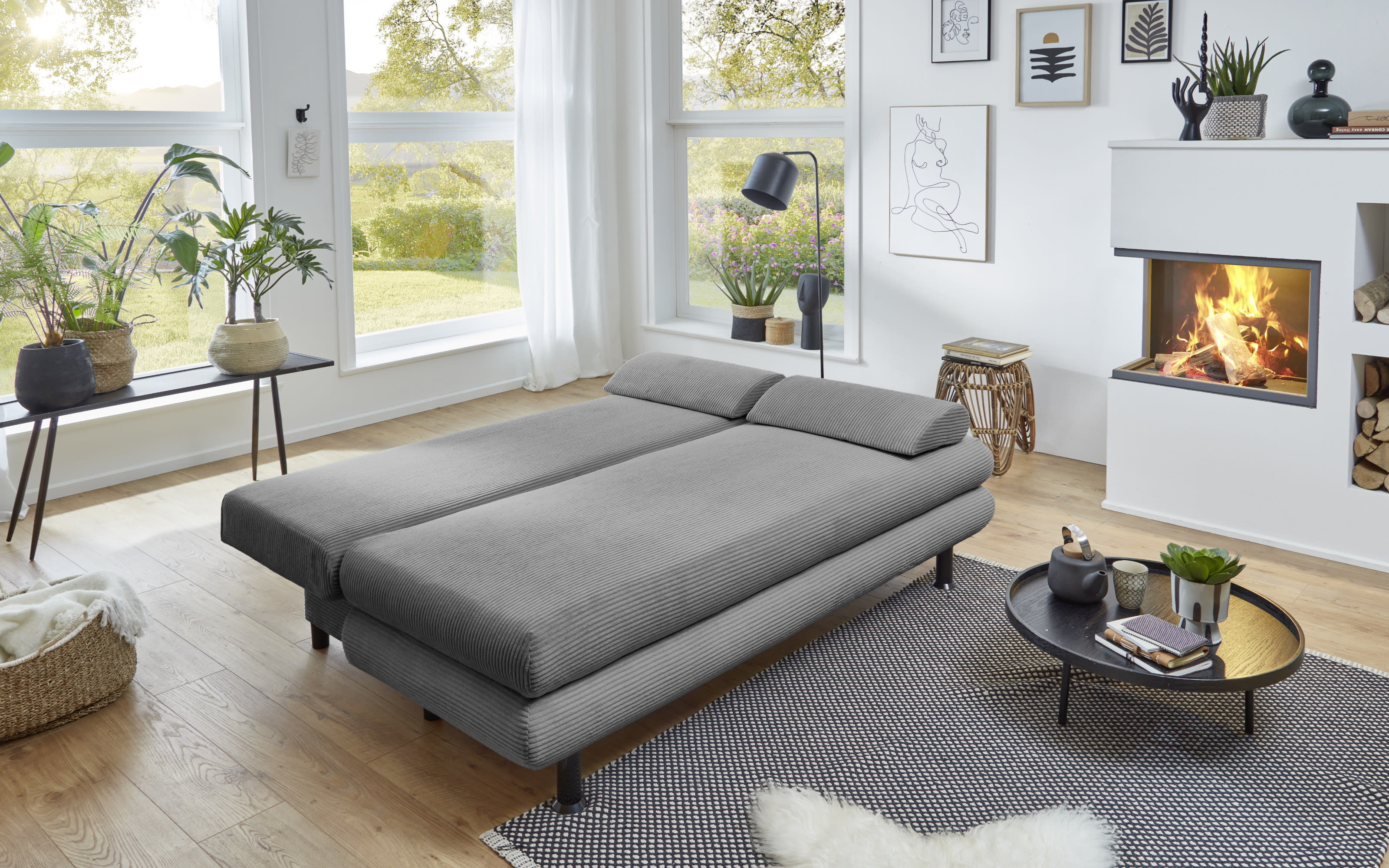 Schlafsofa SO 240 Bern, grau, 140 x 190 cm