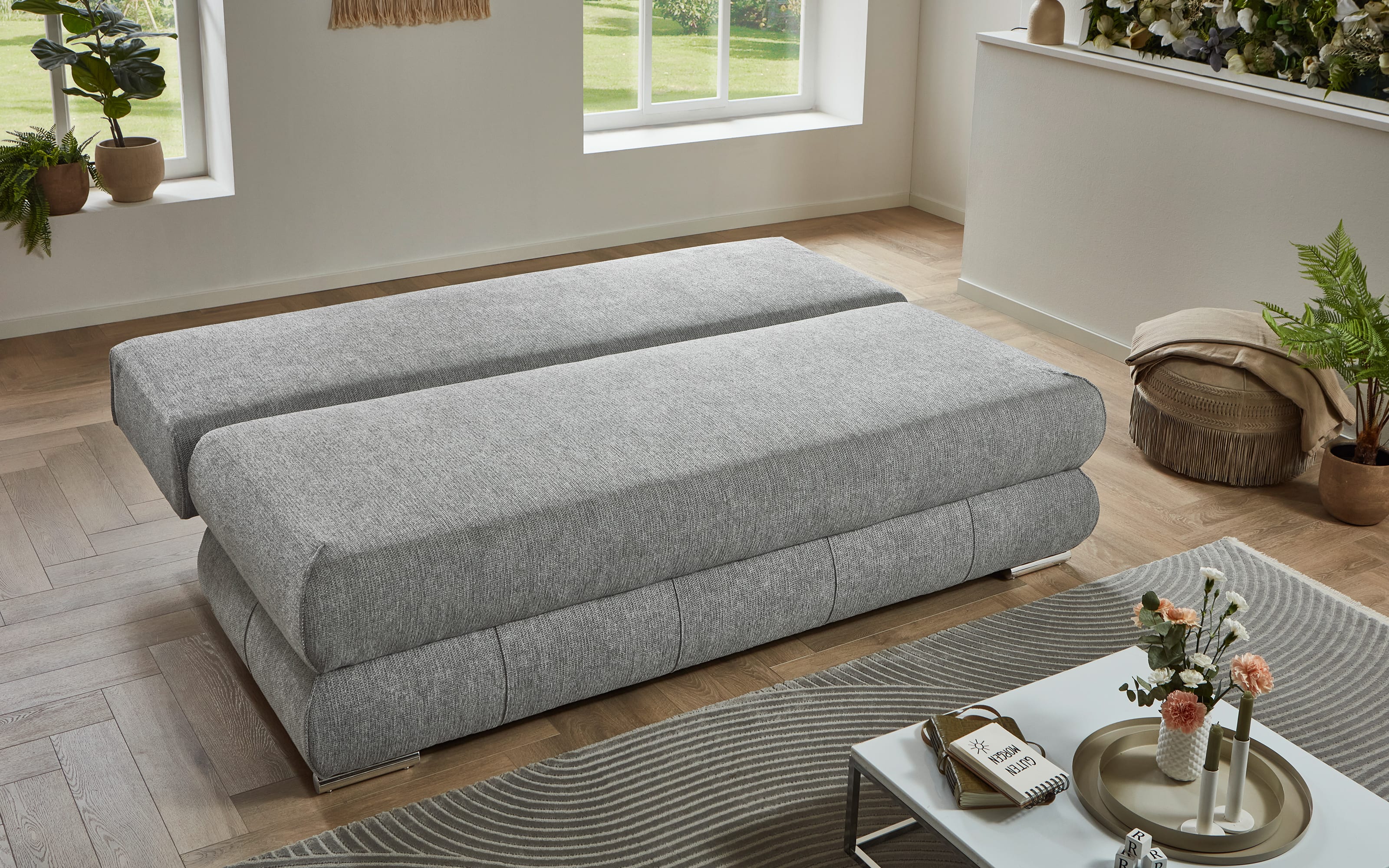 Schlafsofa Borna, grau, inkl. Kissen