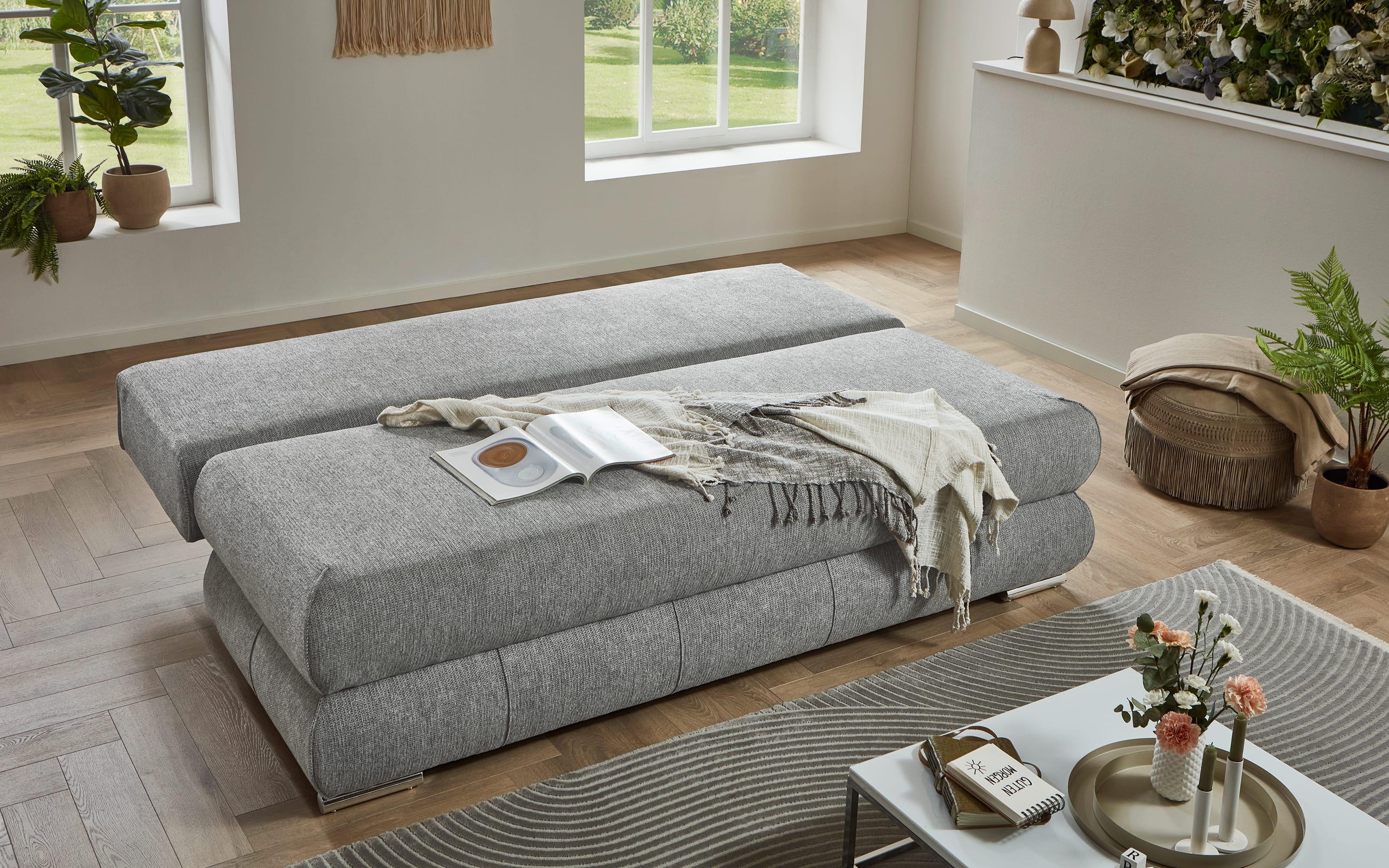 Schlafsofa Borna, grau, inkl. Kissen