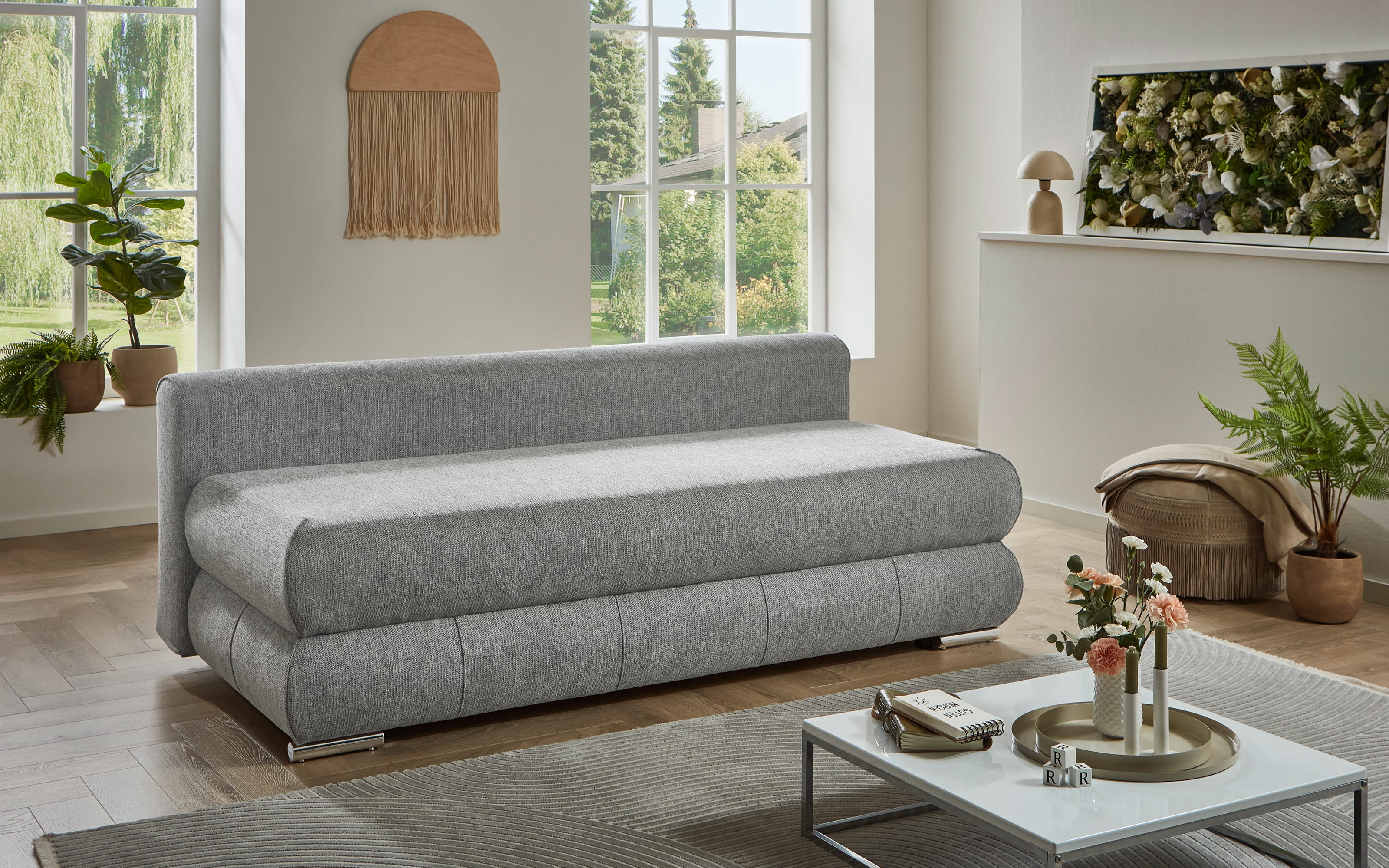 Schlafsofa Borna, grau, inkl. Kissen