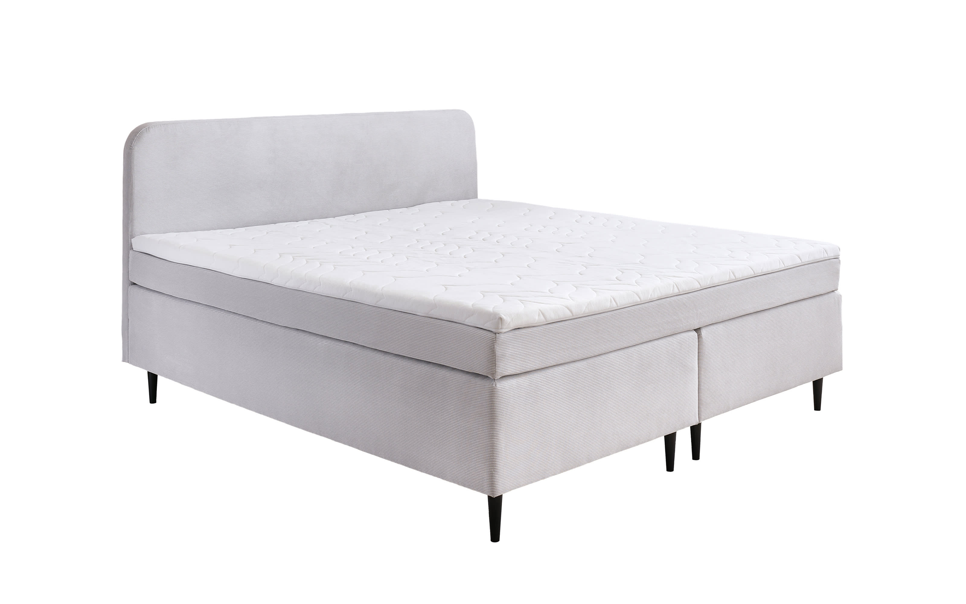 Boxspringbett Villach, silber, 140 x 200 cm, inkl. Topper
