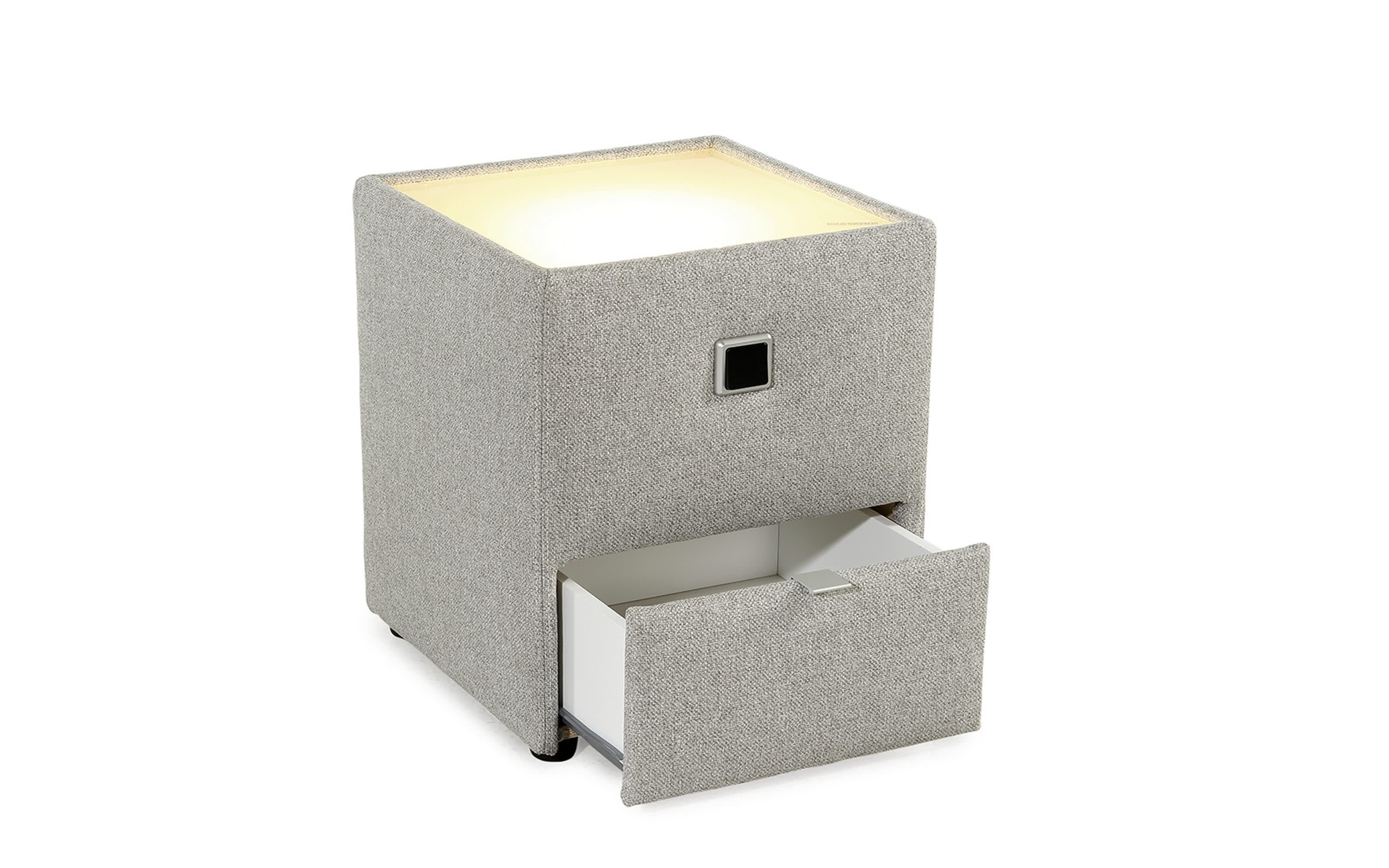 Nachttisch Lancy, hellgrau, 45 x 53 cm