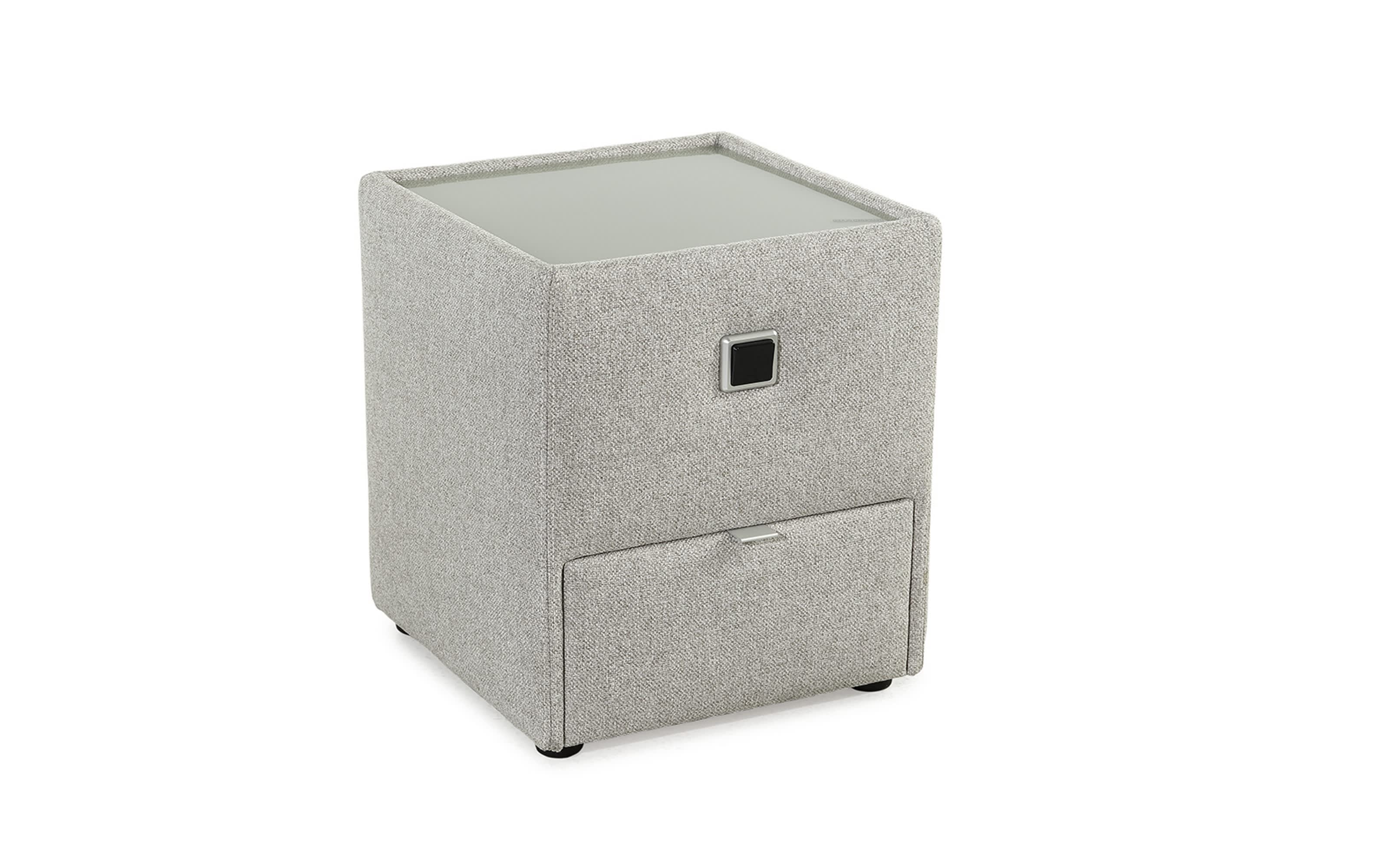 Nachttisch Lancy, hellgrau, 45 x 53 cm