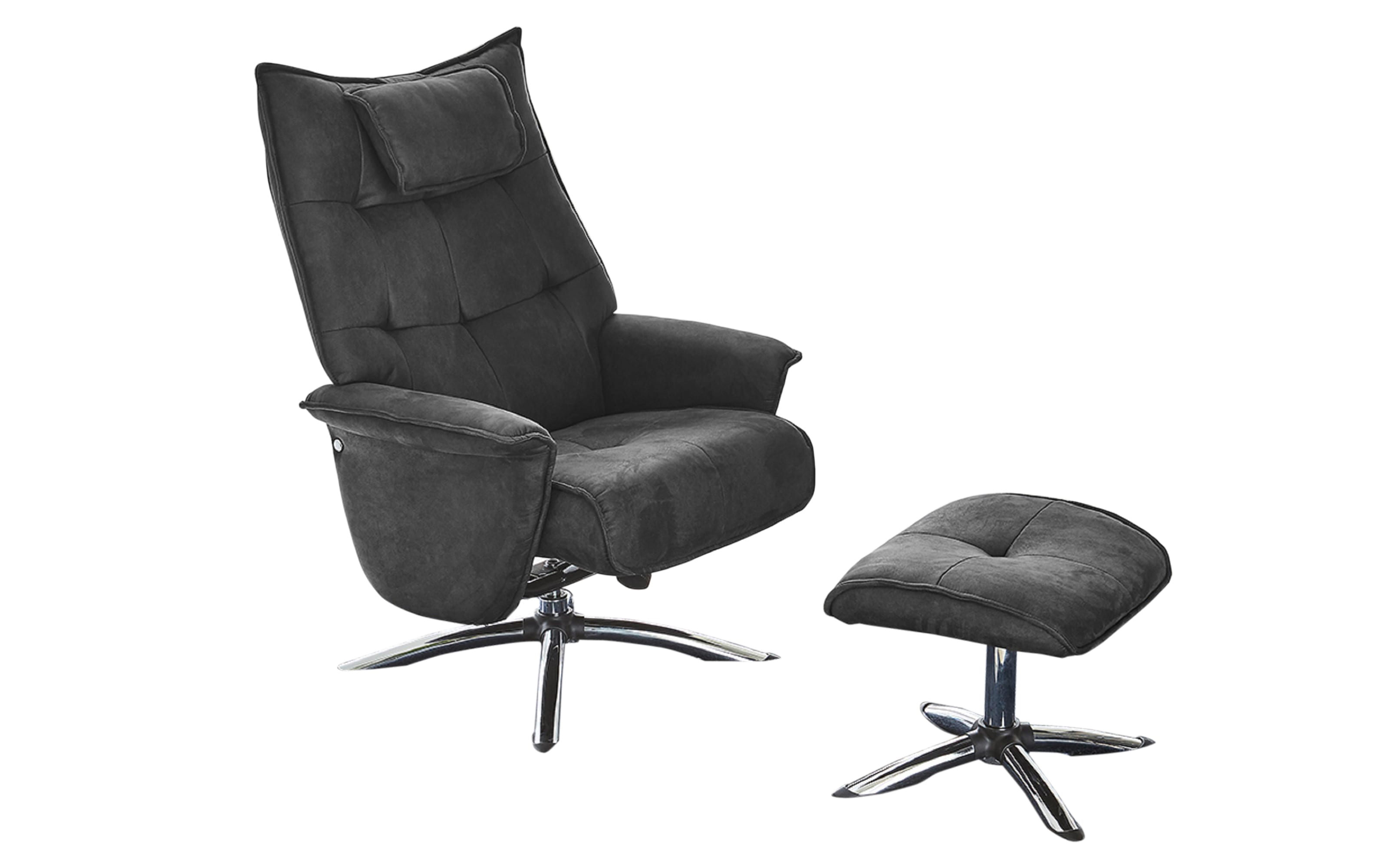 Relax-Chair inklusive Hocker Manzano in dunkelgrau