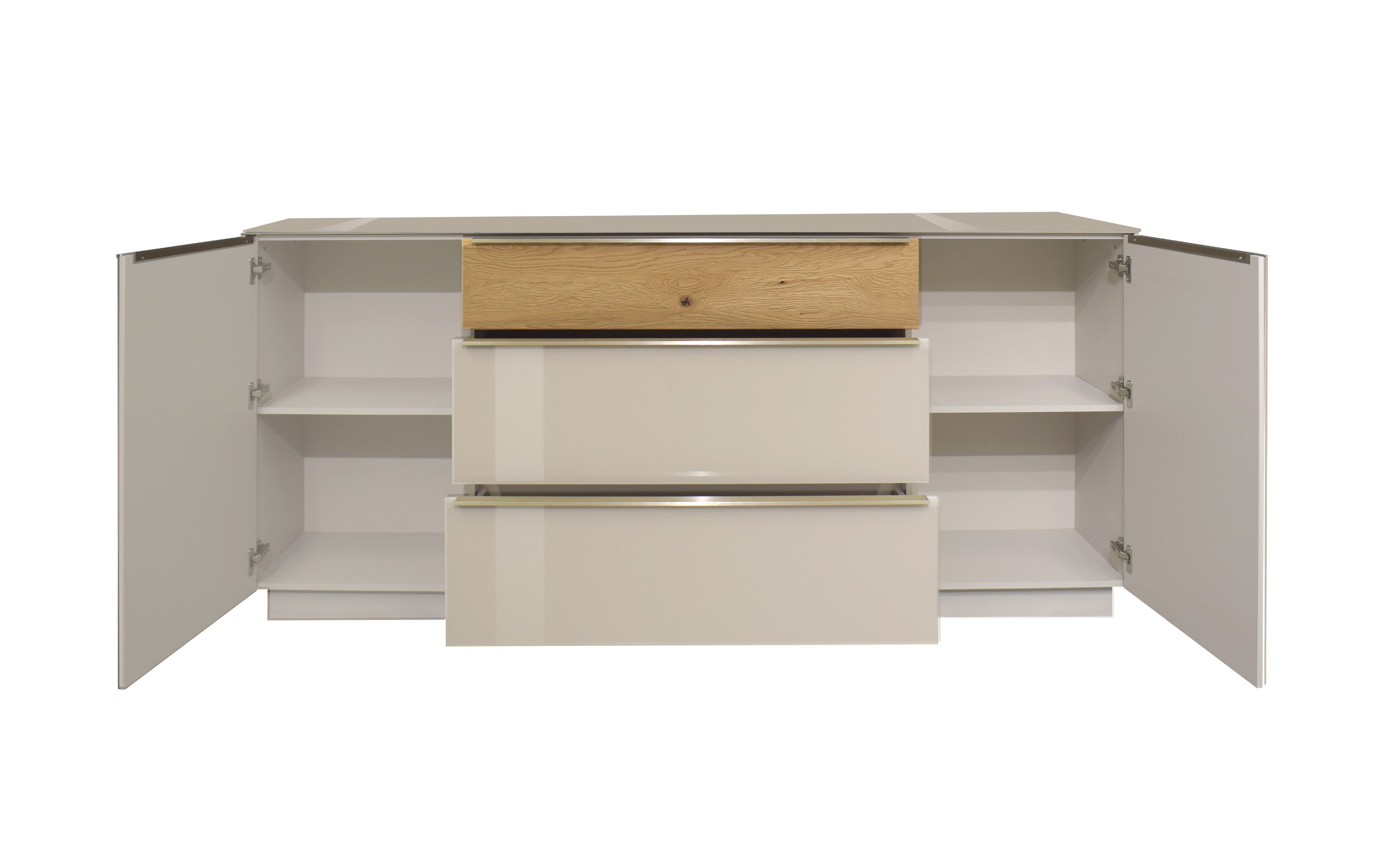 Sideboard Nova, kaschmir/Eiche massiv, inkl. Griffbeleuchtung