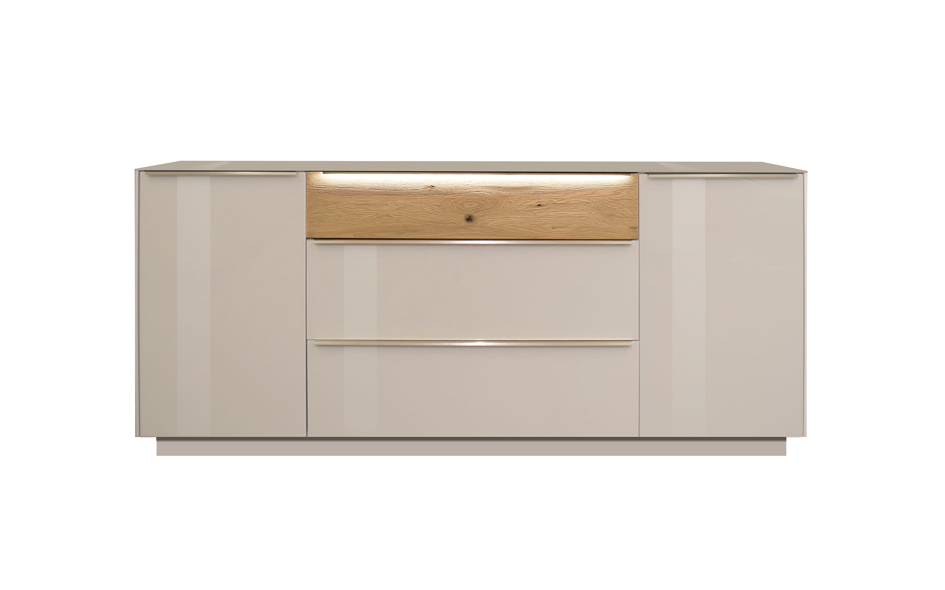 Sideboard Nova, kaschmir/Eiche massiv, inkl. Griffbeleuchtung