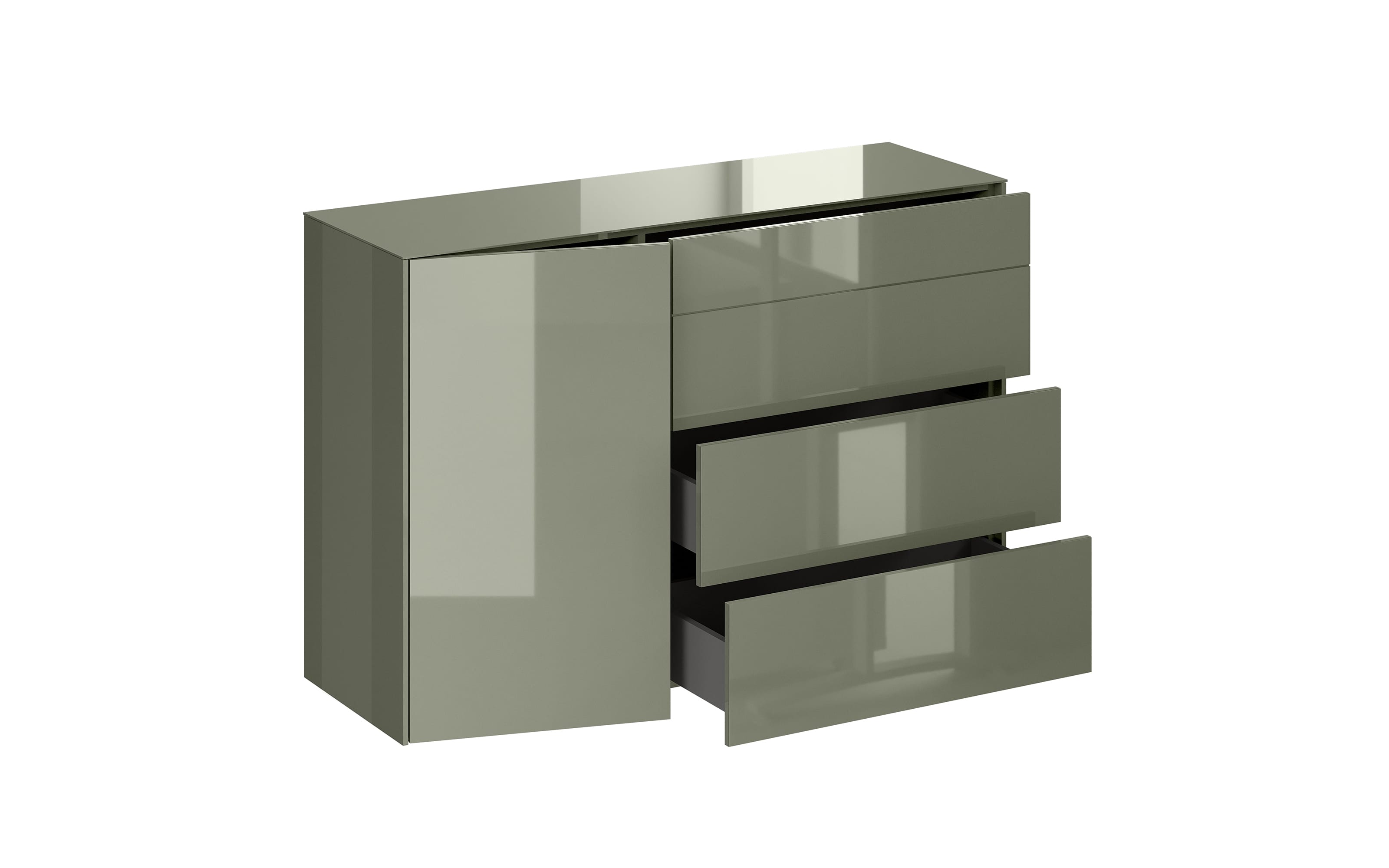 Kommode Colors, olivgrün, inkl. Push-to-Open Funktion
