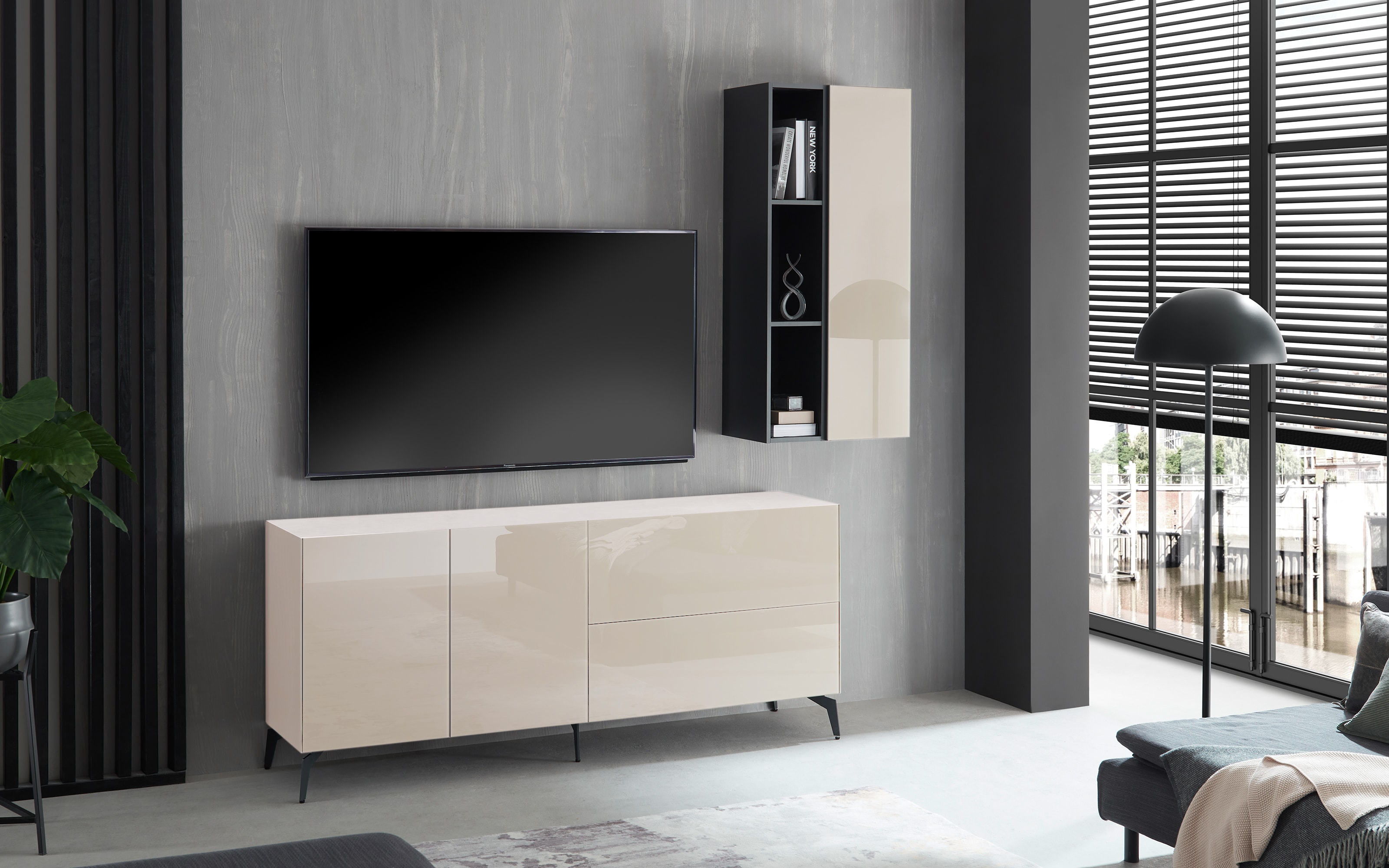 Lowboard Colors, kaschmir, inkl. Push-to-Open Funktion