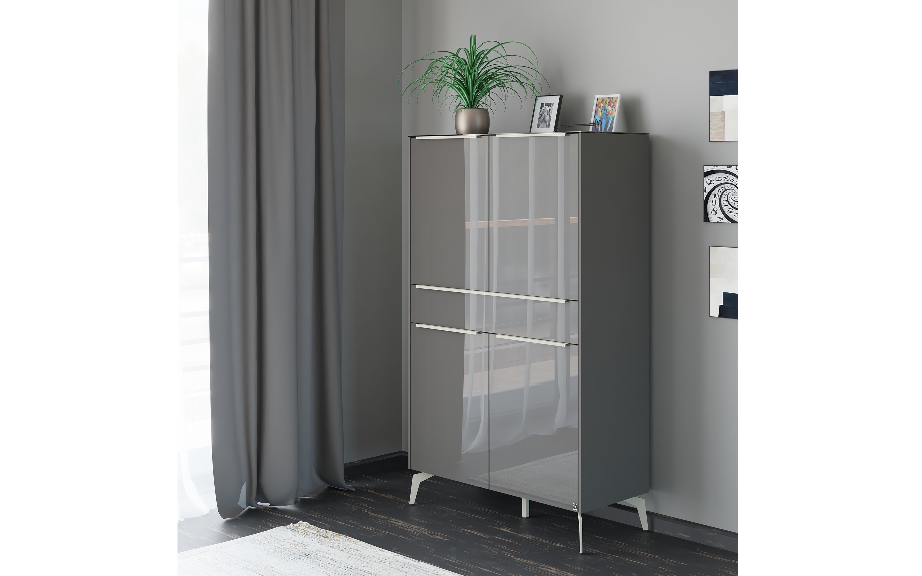 Highboard Reno, anthrazit/kaschmir