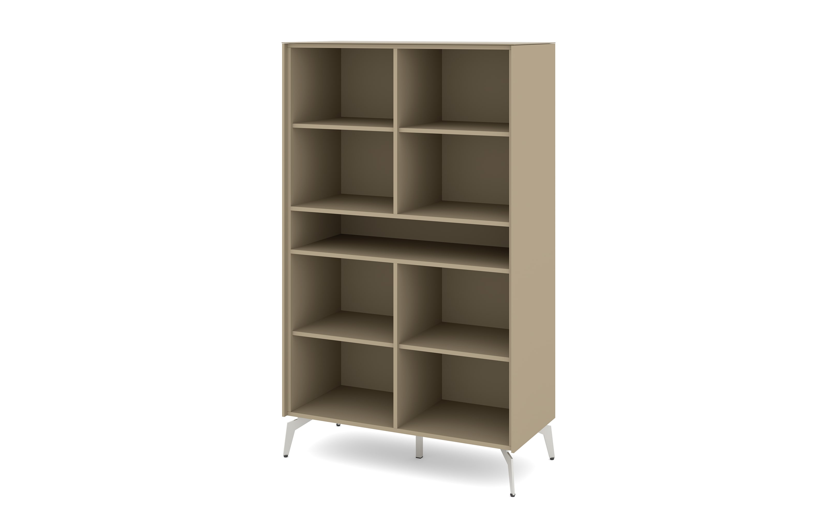 Highboard Reno, taupe/Edelstahl-Nachbildung