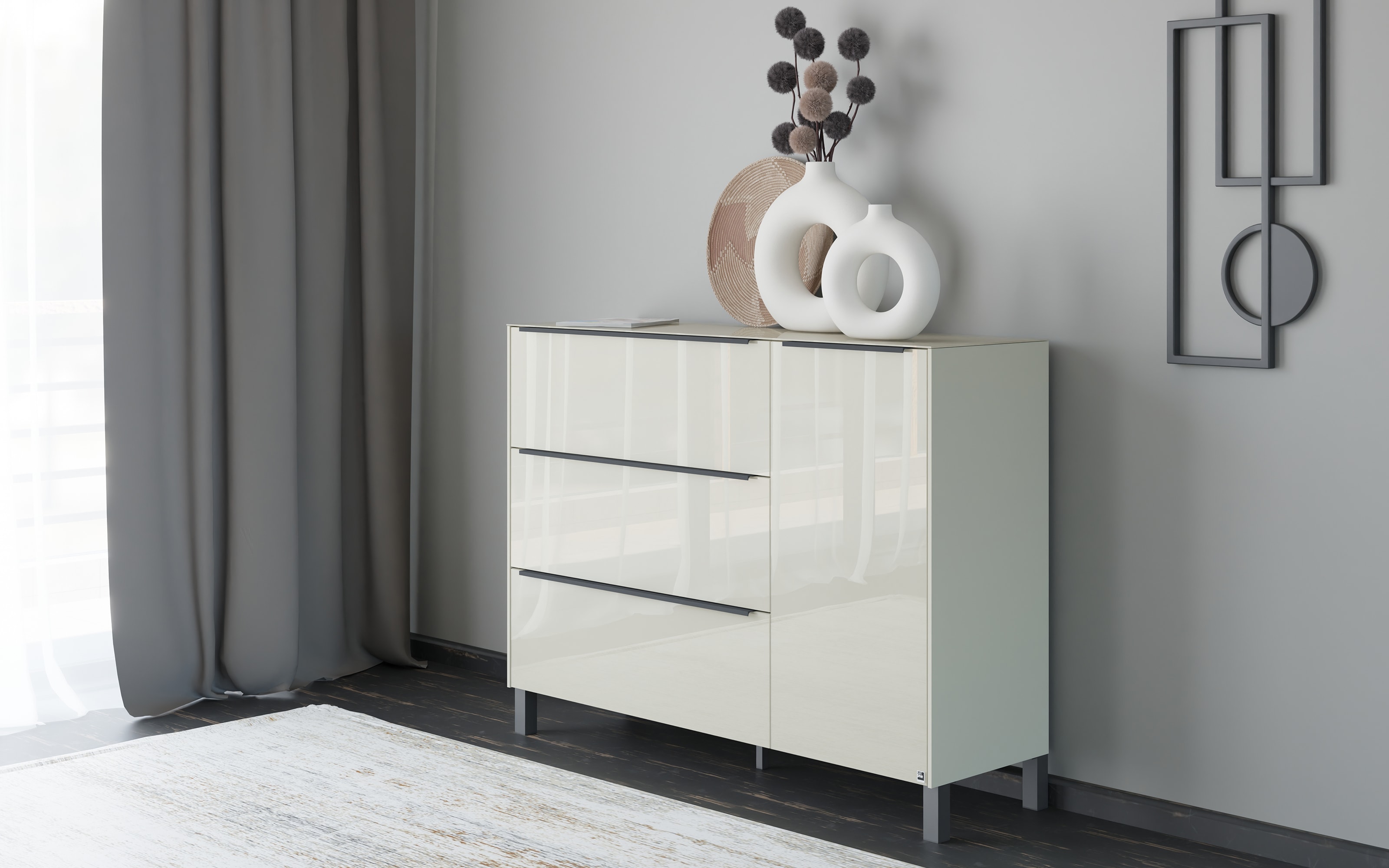 Kommode Reno, kaschmir/graphit