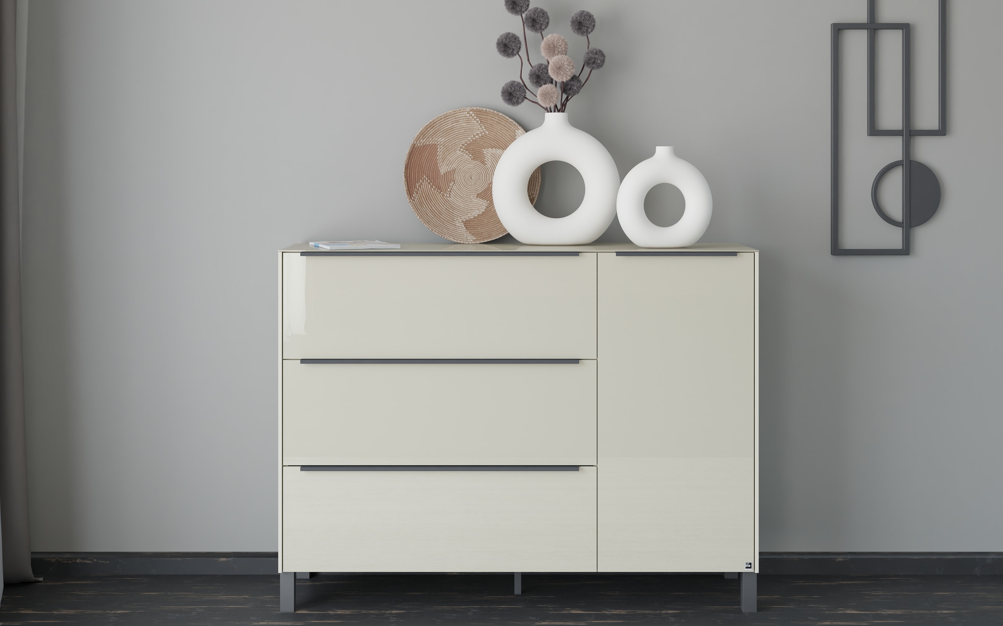 Kommode Reno, kaschmir/graphit