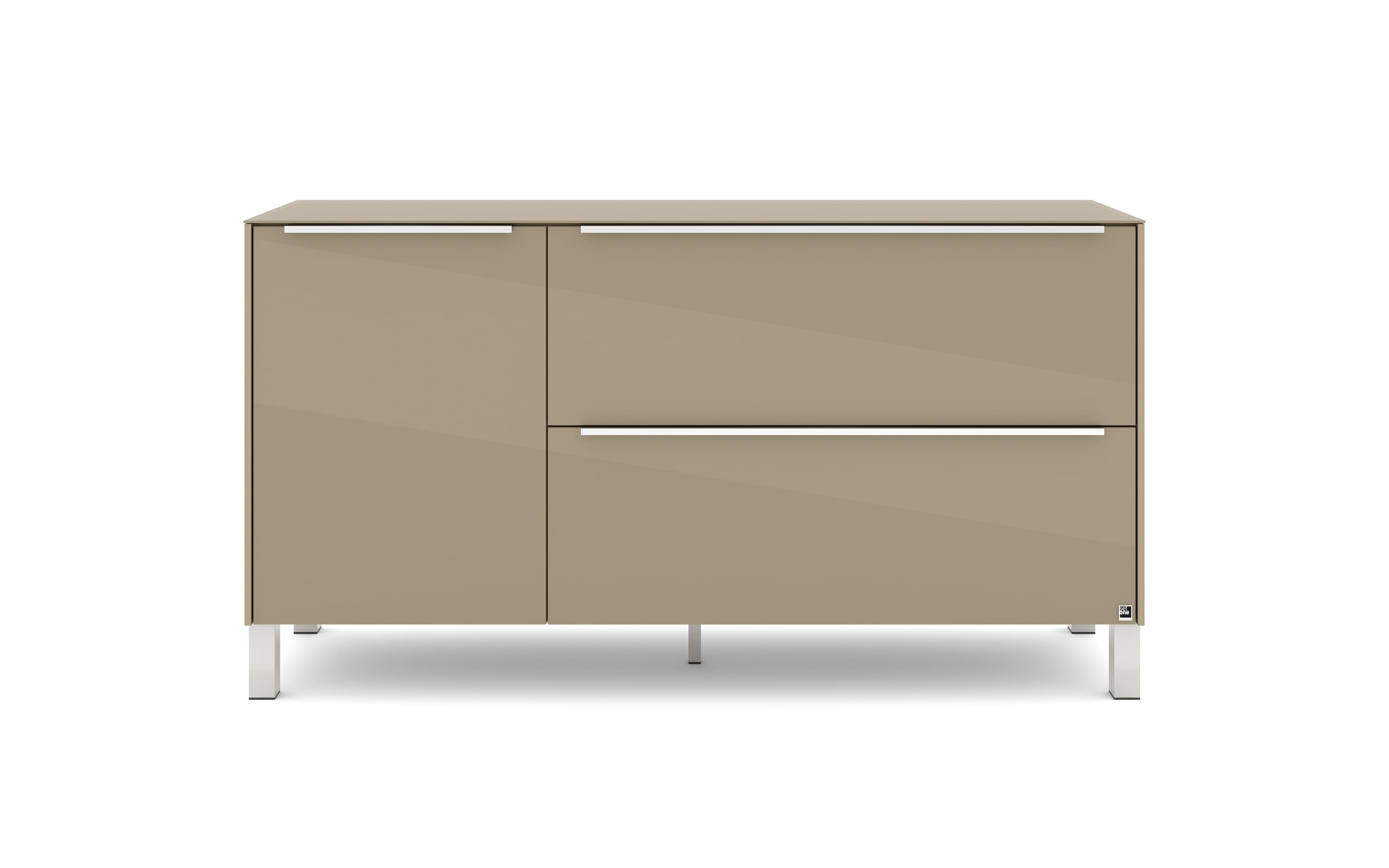 Lowboard Reno, taupe/Edelstahl-Nachbildung