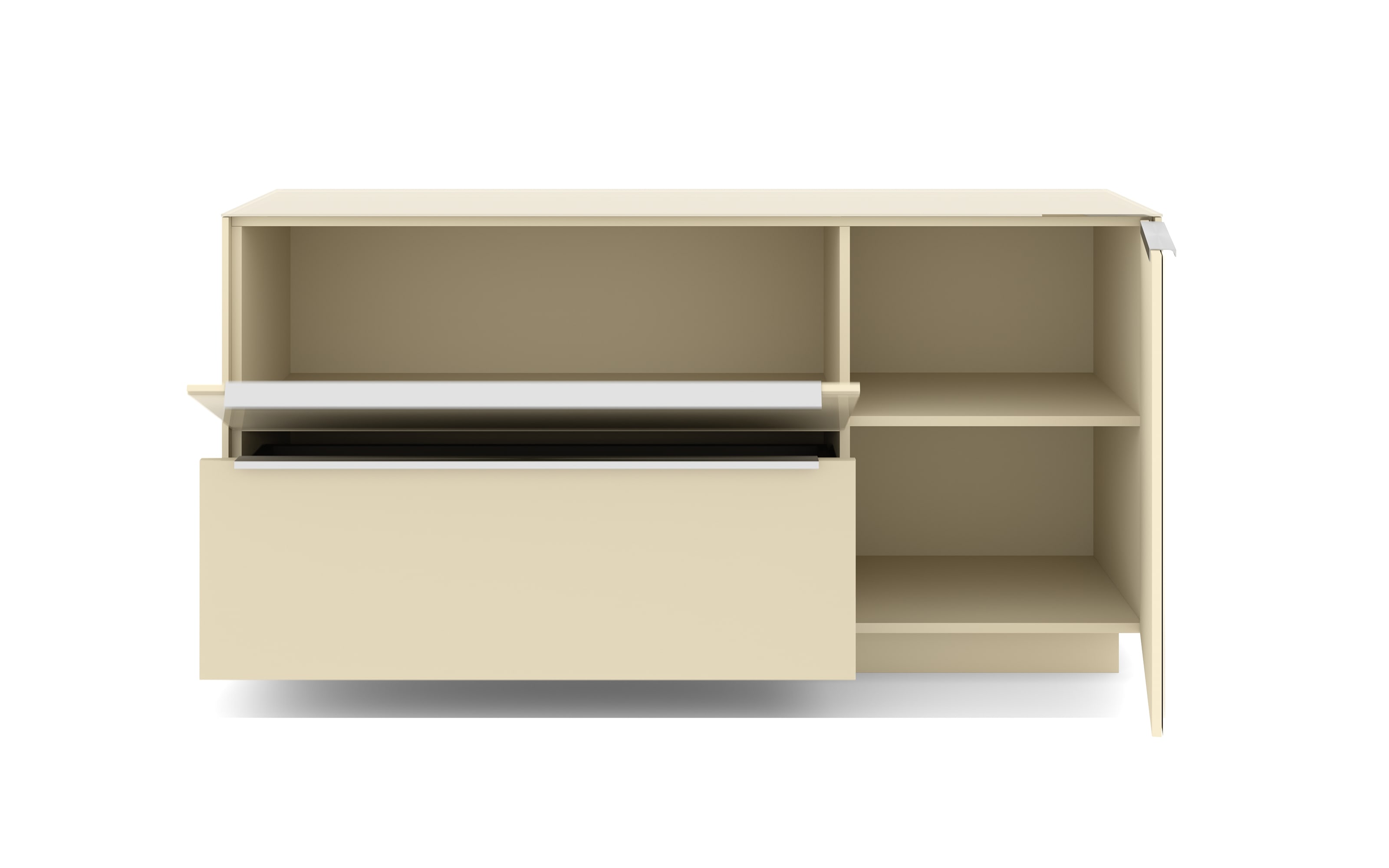 Lowboard Reno, kaschmir/Edelstahl-Nachbildung