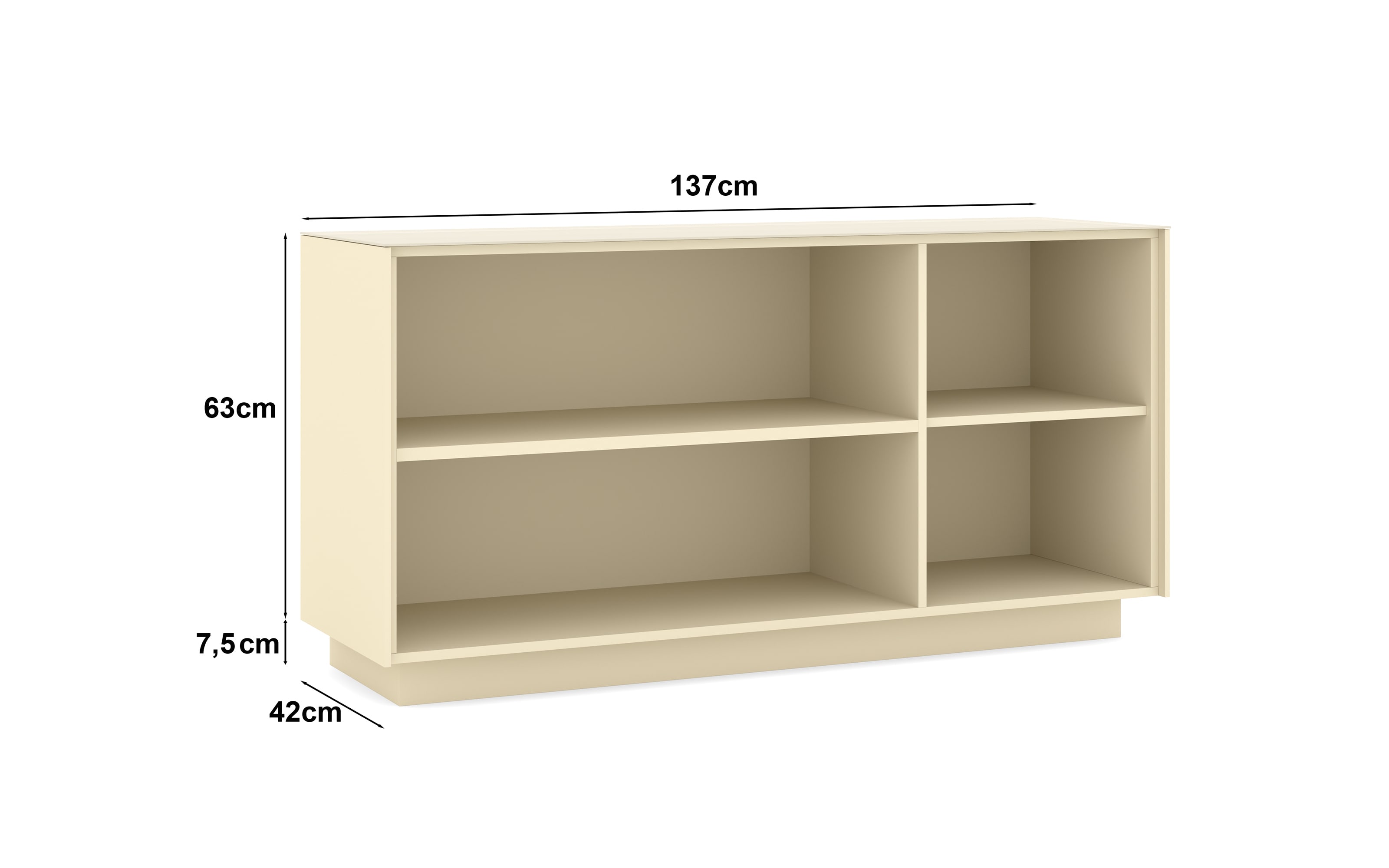 Lowboard Reno, kaschmir/Edelstahl-Nachbildung