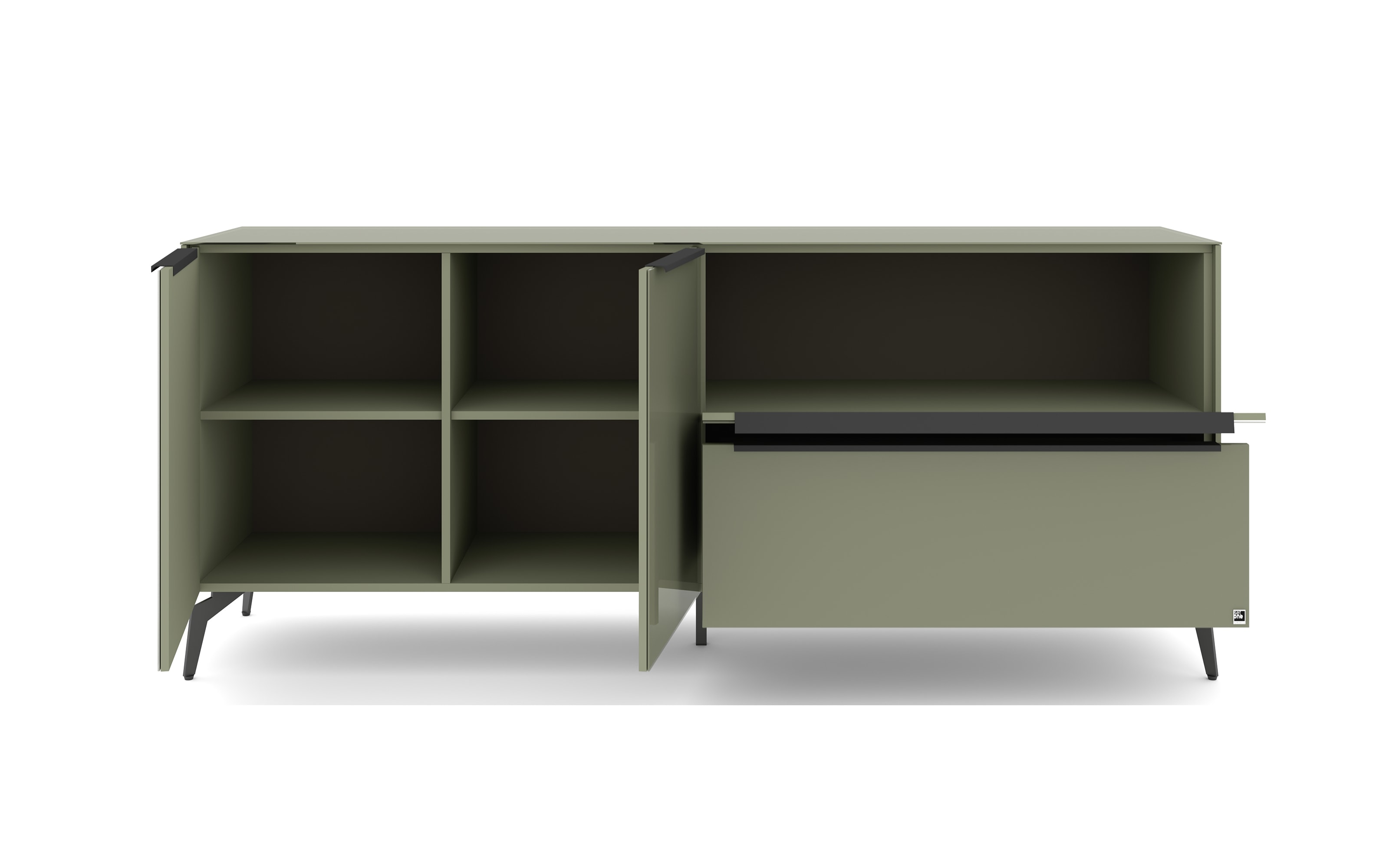 Lowboard Reno, olivgrün/Graphit