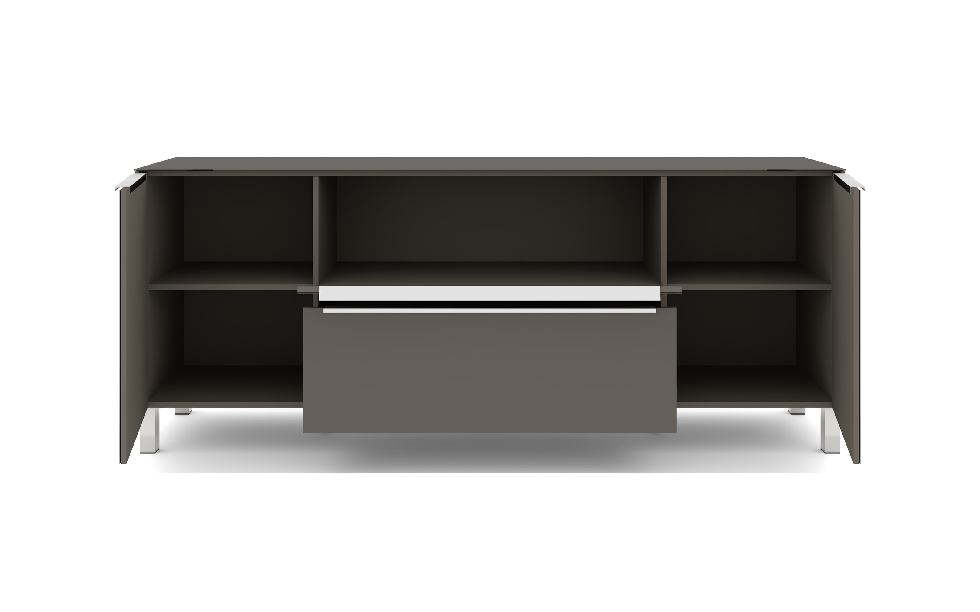 Lowboard Reno, anthrazit/Edelstahl-Nachbildung