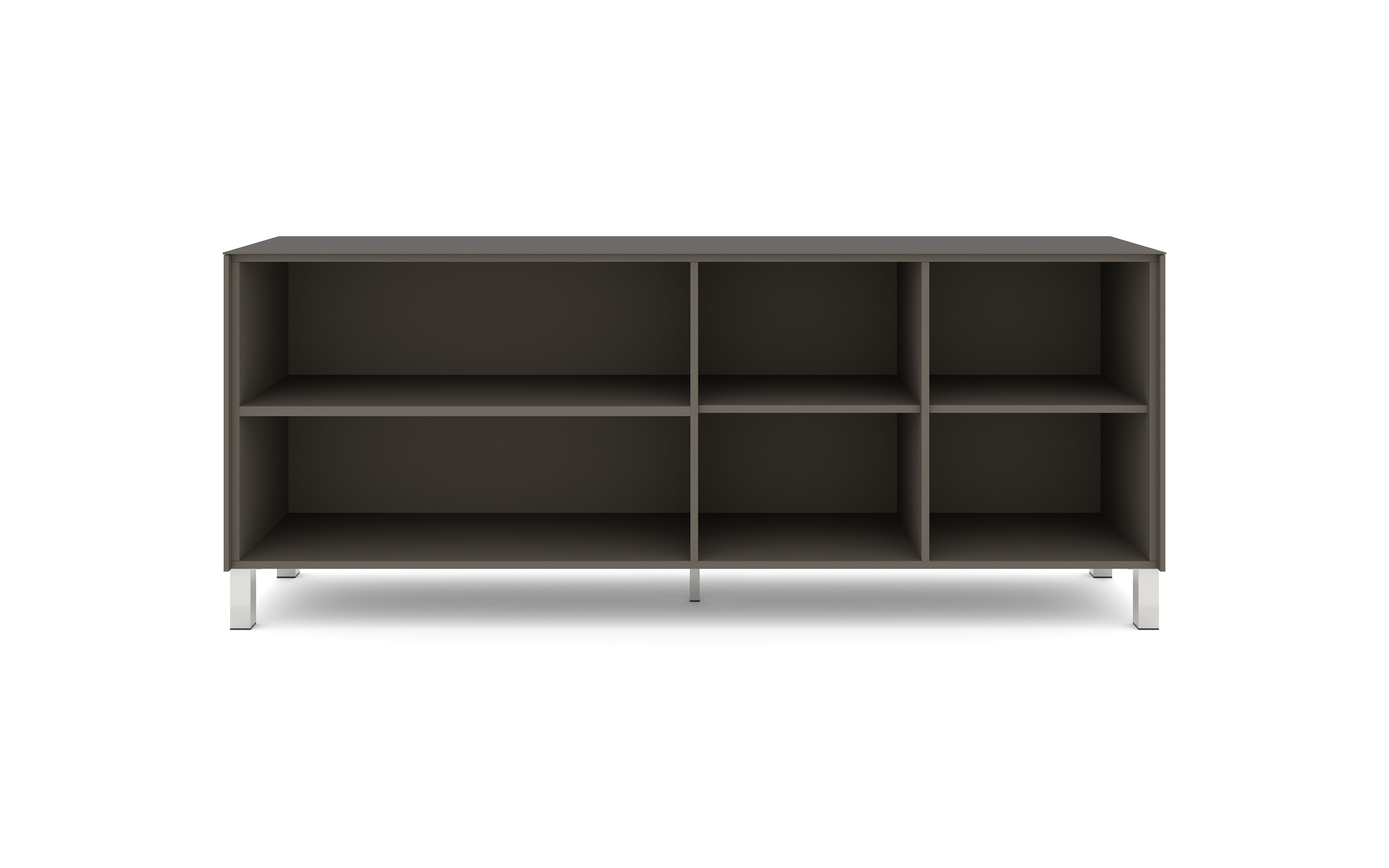 Lowboard Reno, anthrazit/Edelstahl-Nachbildung