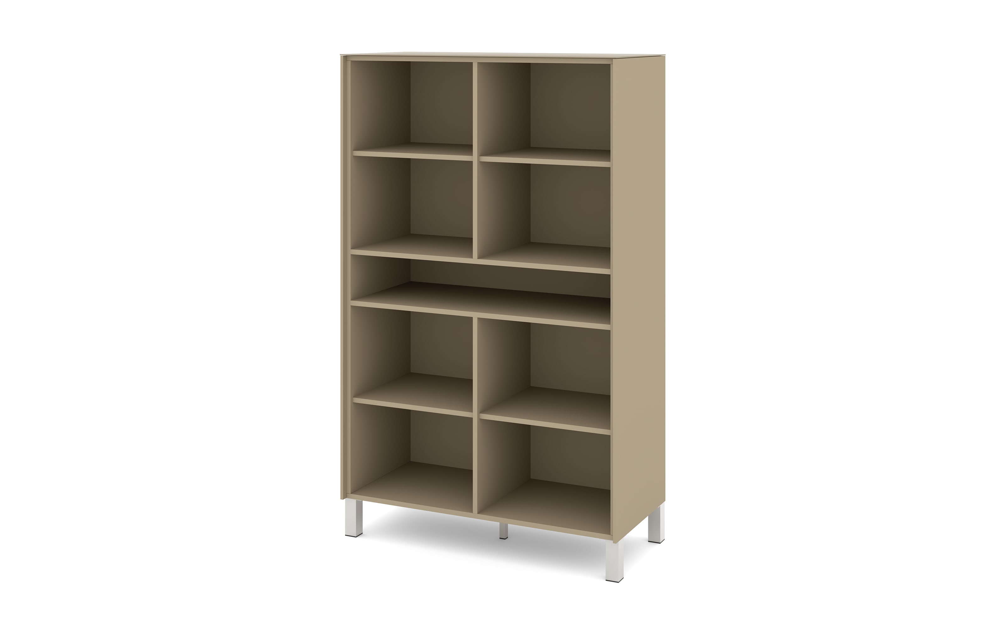 Highboard Reno, taupe/Edelstahl-Nachbildung