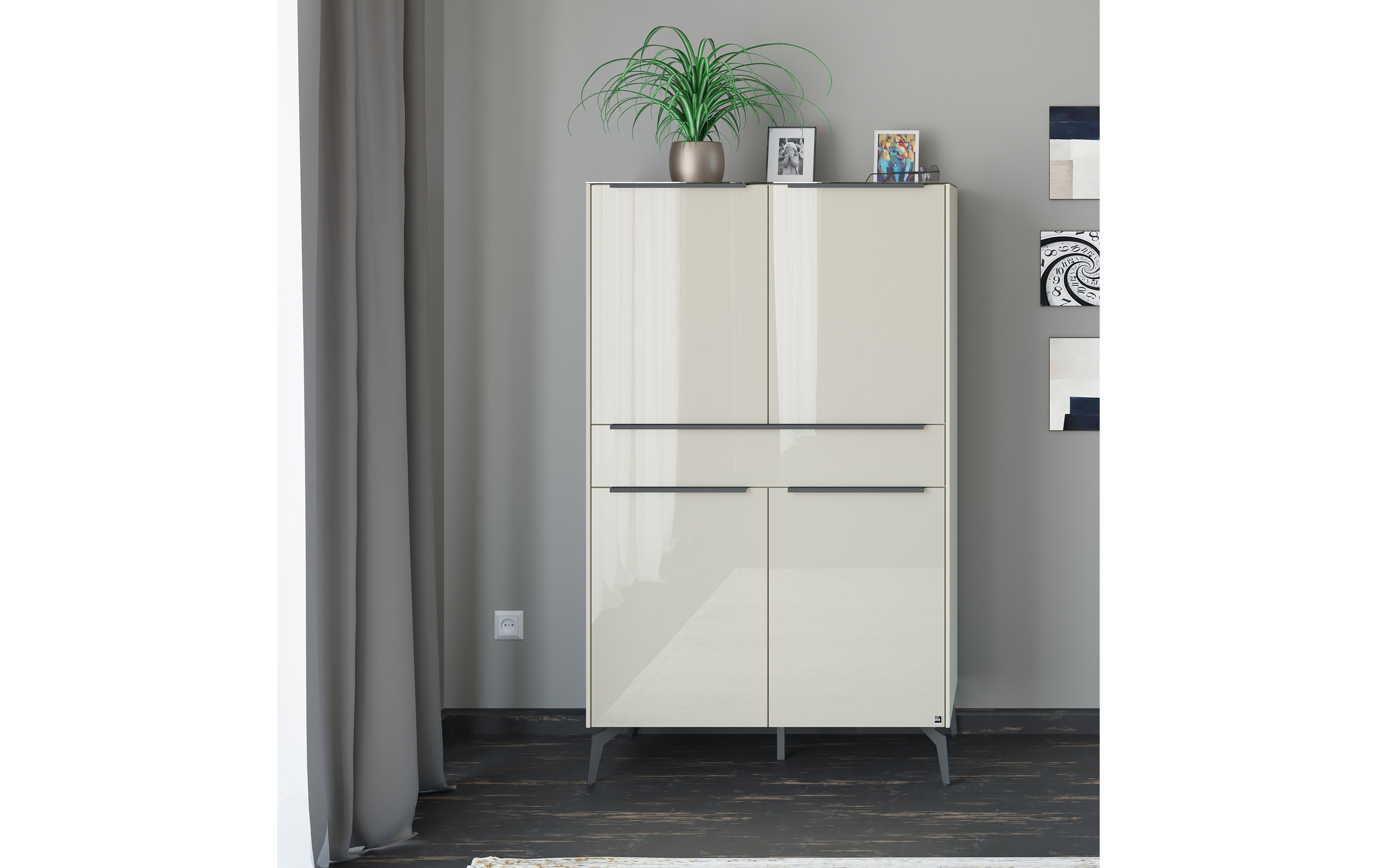 Highboard Reno, kaschmir/graphit