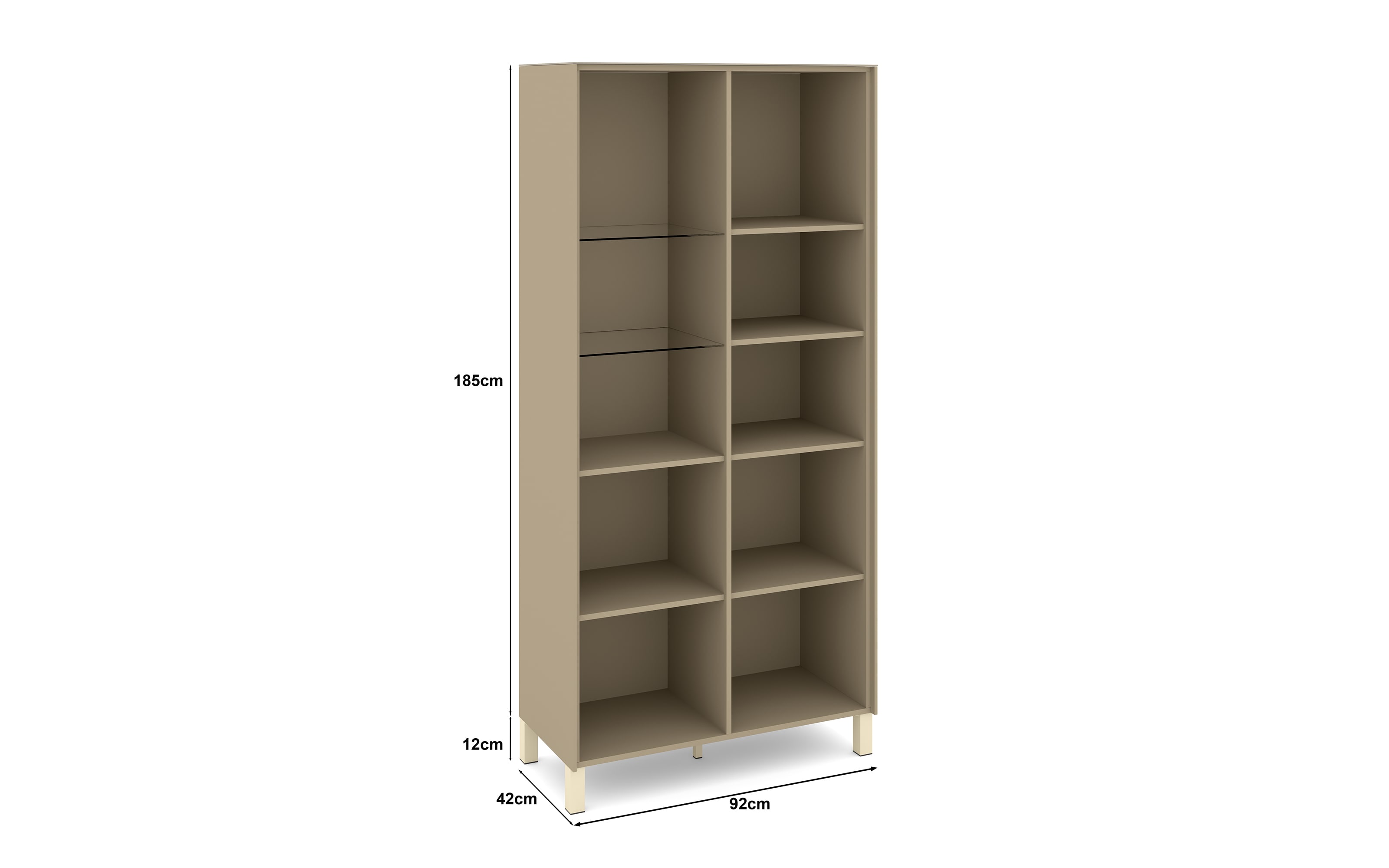 Vitrinenschrank Reno, taupe/kaschmir