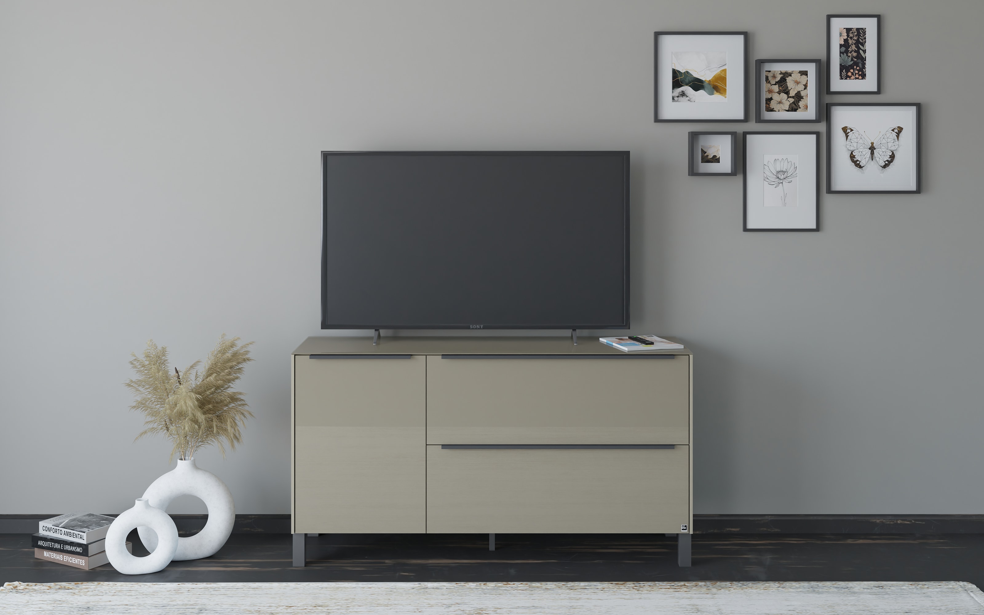 Lowboard Reno, taupe/graphit