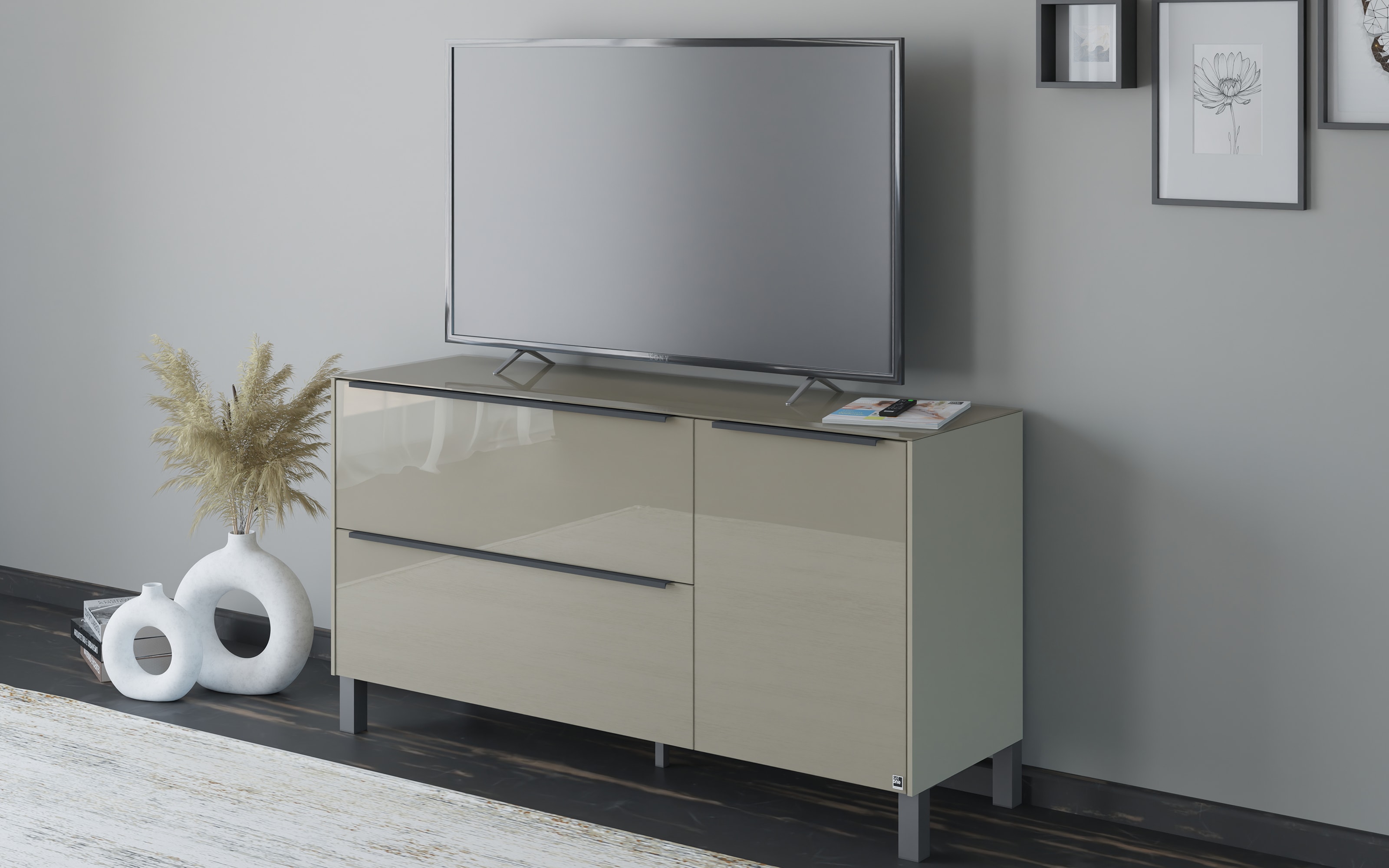 Lowboard Reno, taupe/graphit