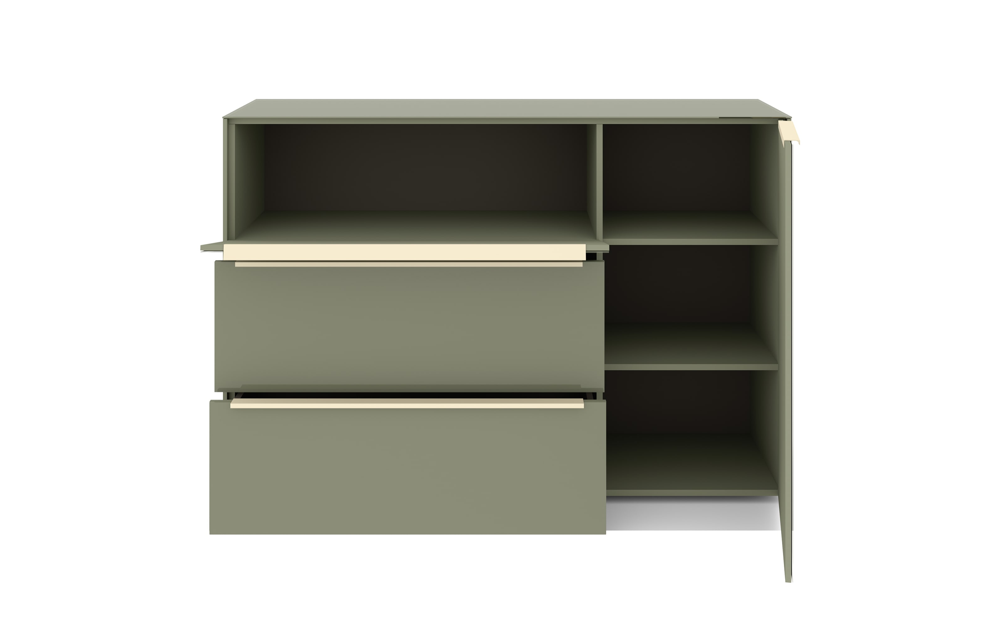 Kommode Reno, olivgrün/kaschmir