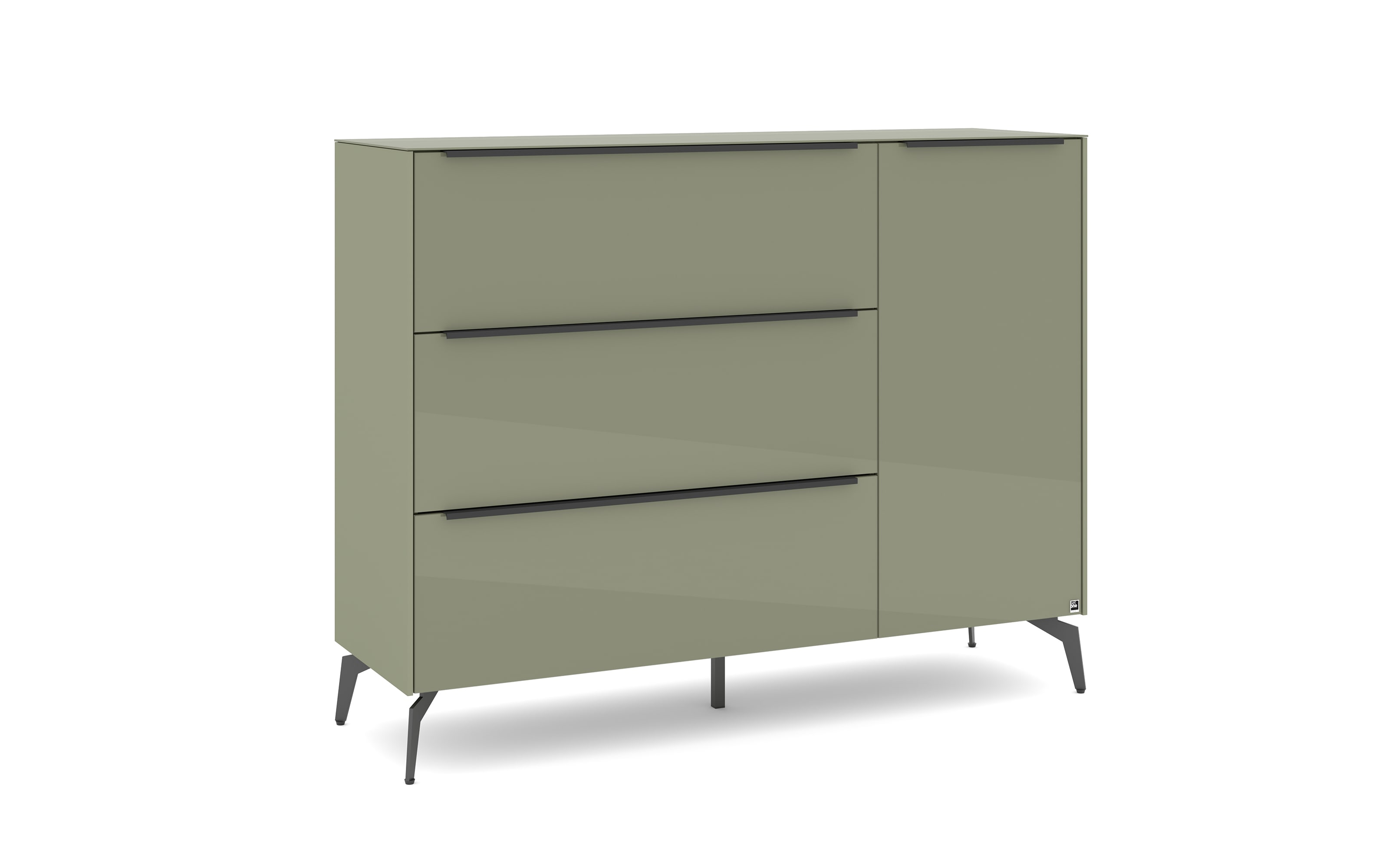 Kommode Reno, olivgrün/graphit