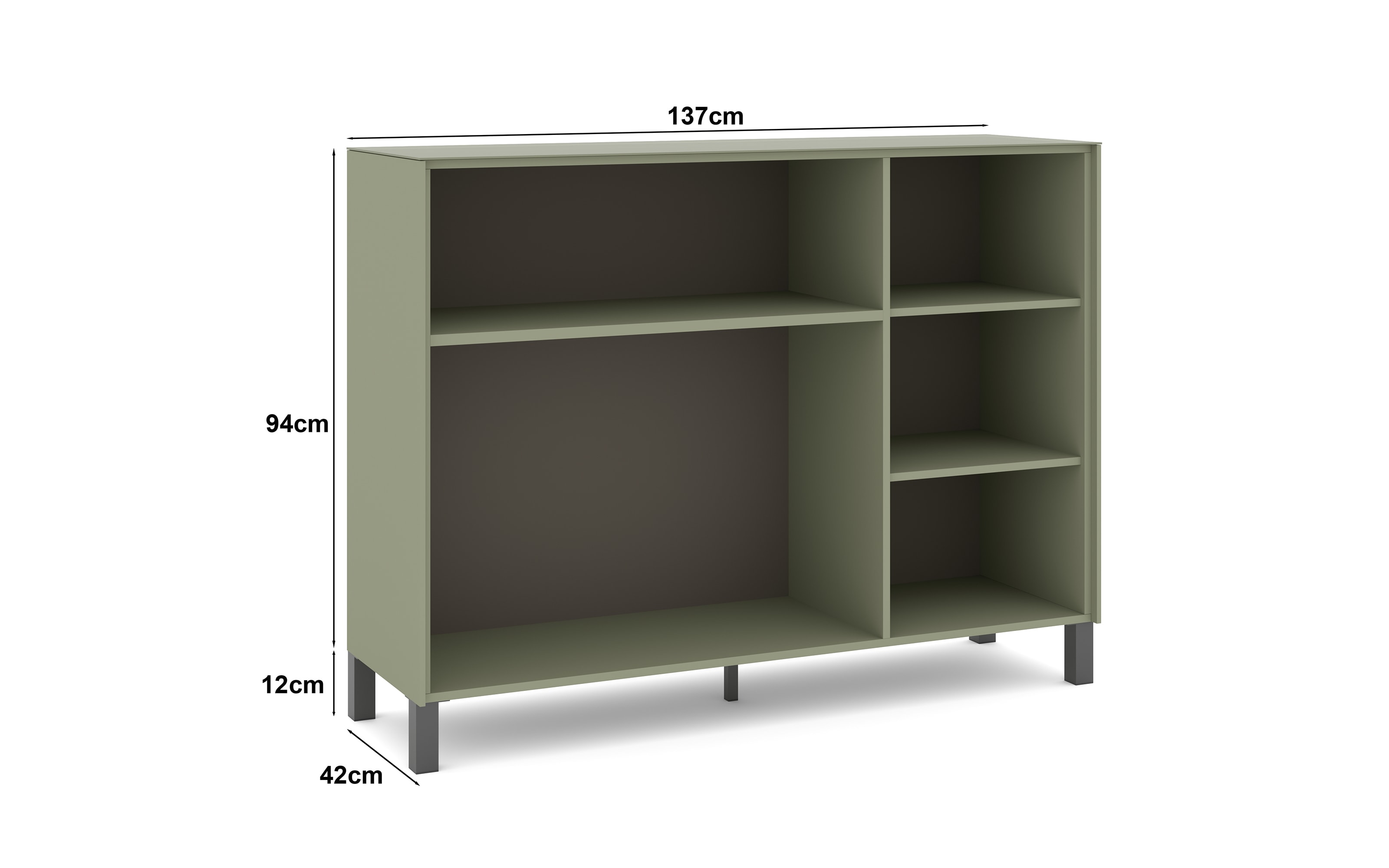 Kommode Reno, olivgrün/graphit