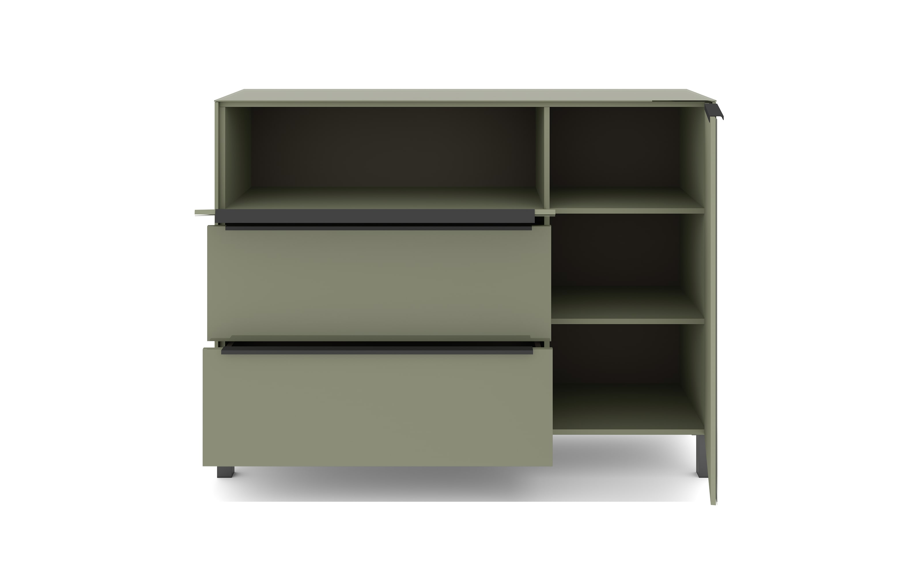 Kommode Reno, olivgrün/graphit