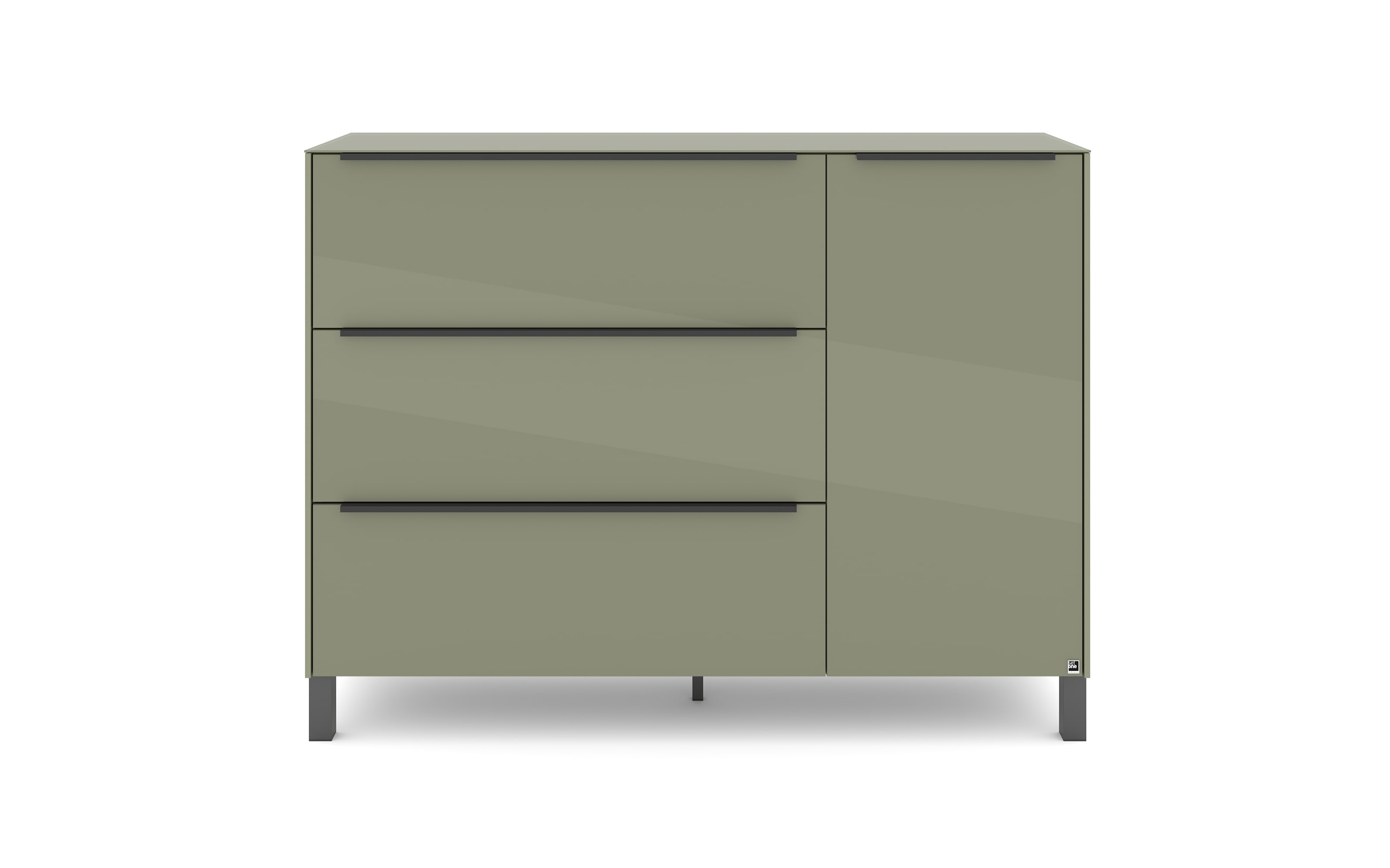 Kommode Reno, olivgrün/graphit