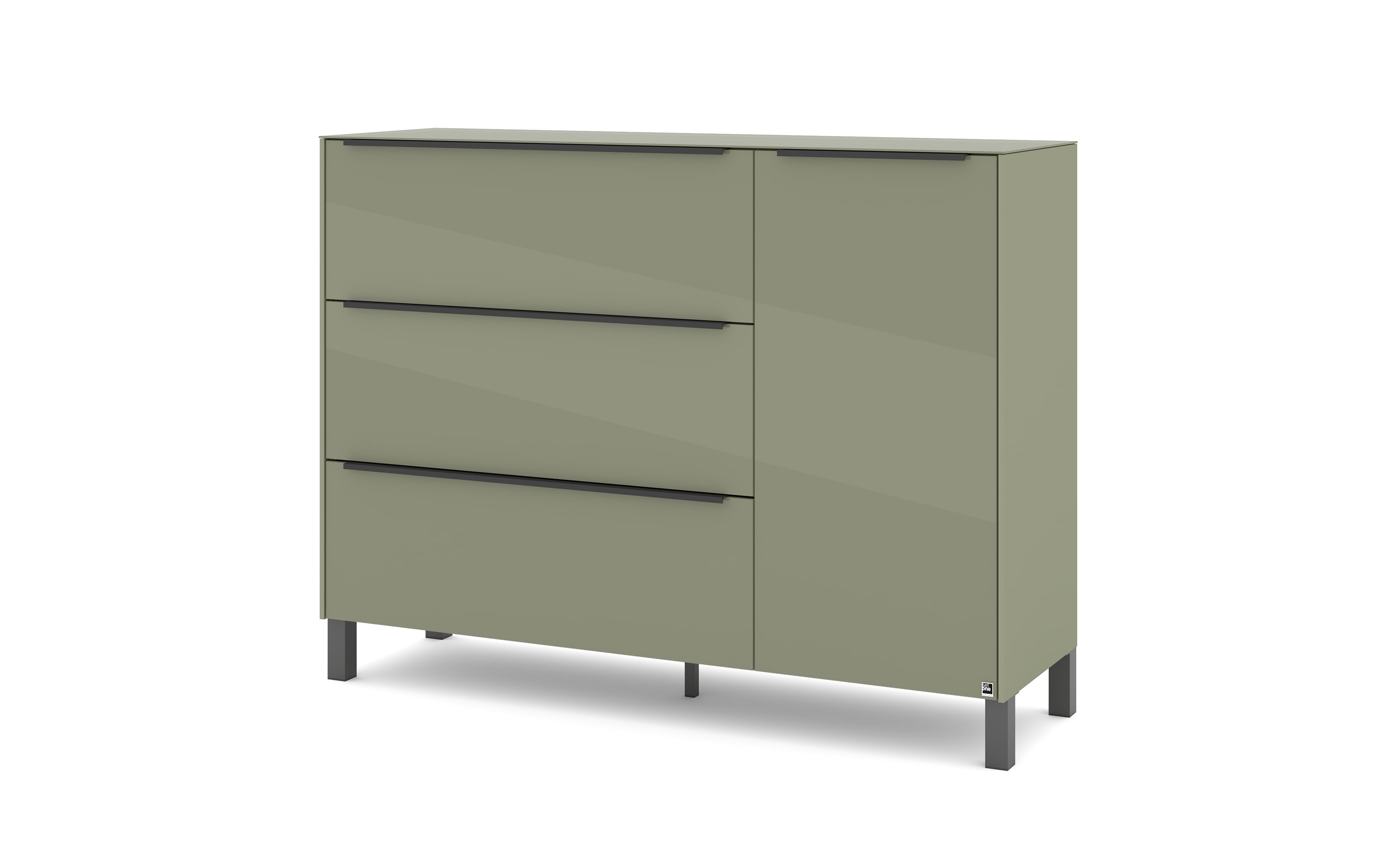 Kommode Reno, olivgrün/graphit