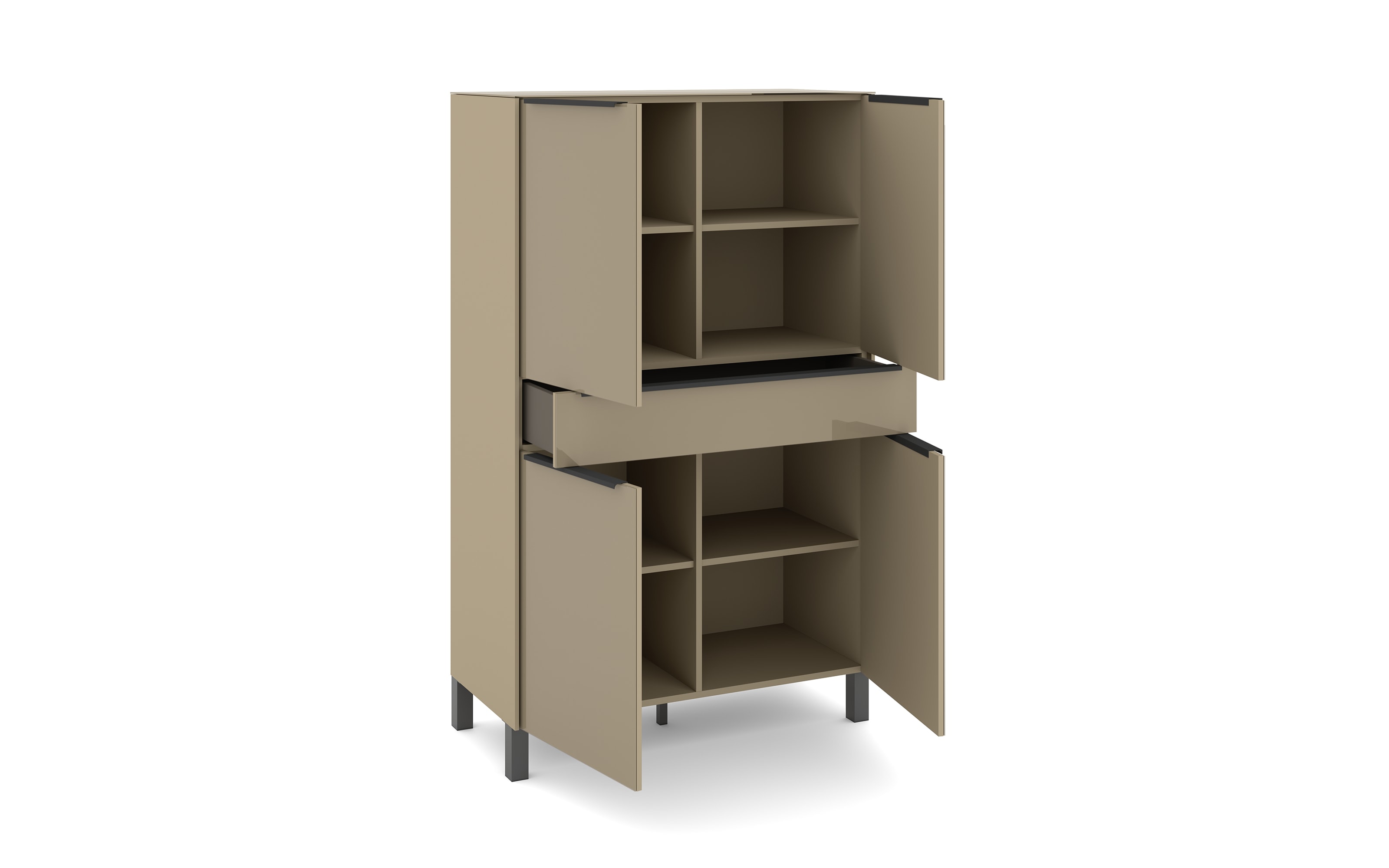 Highboard Reno, taupe/graphit