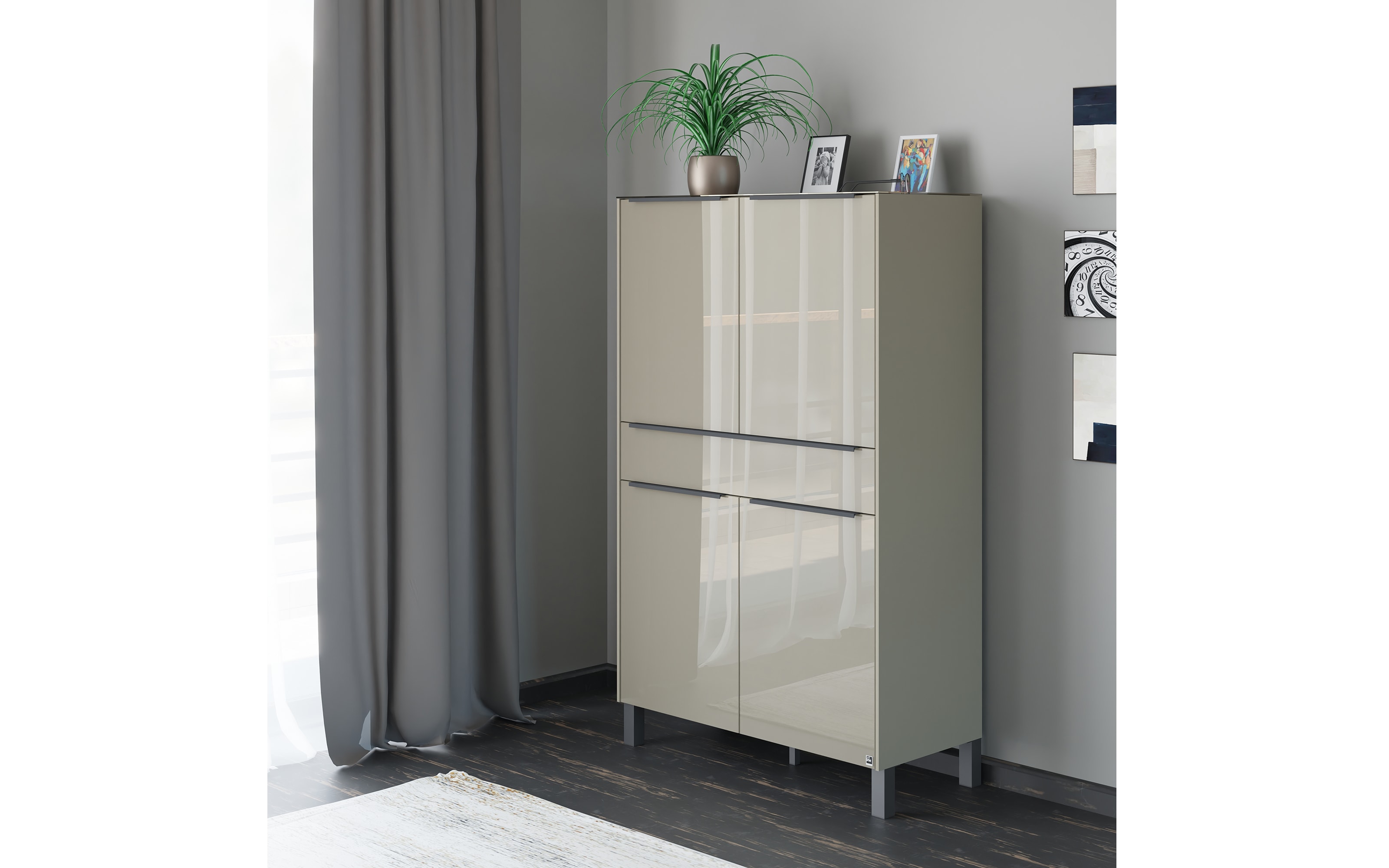 Highboard Reno, taupe/graphit