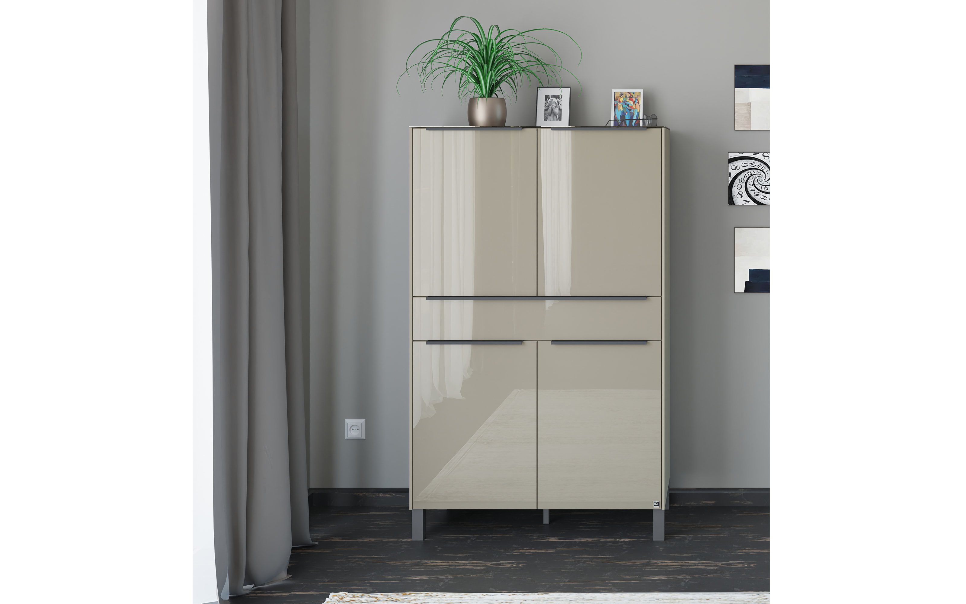 Highboard Reno, taupe/graphit