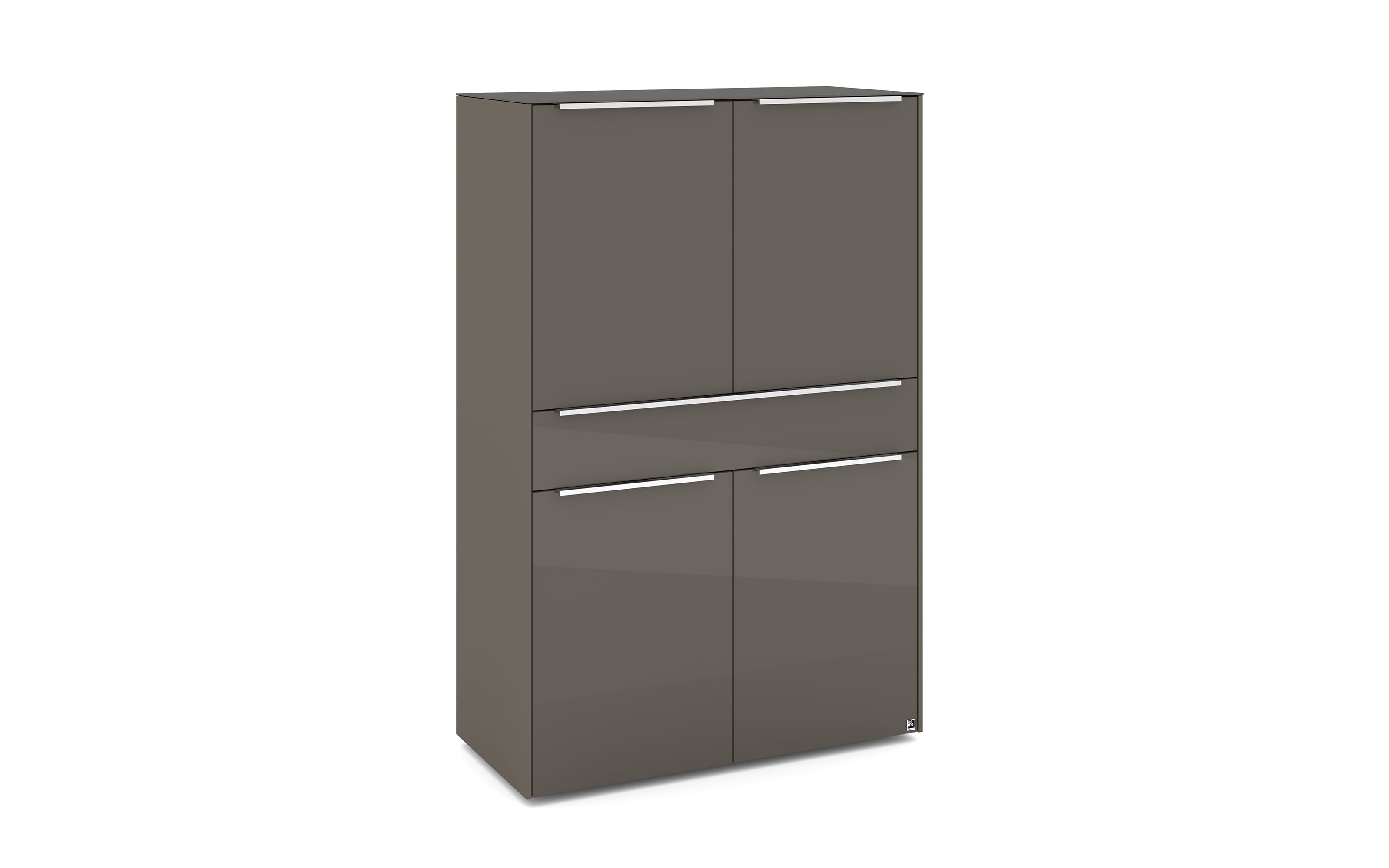 Highboard Reno, anthrazit/Edelstahl-Nachbildung