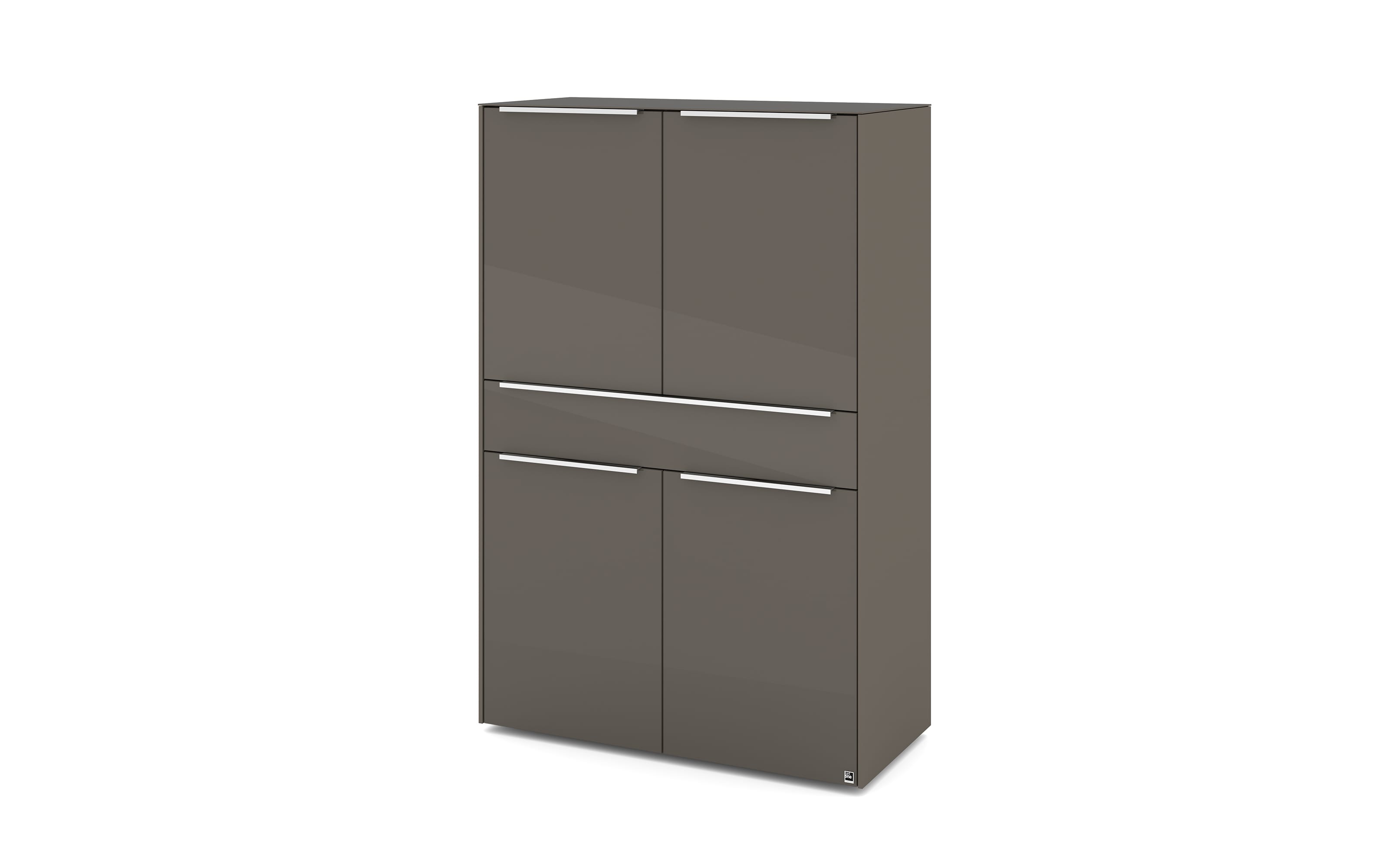 Highboard Reno, anthrazit/Edelstahl-Nachbildung