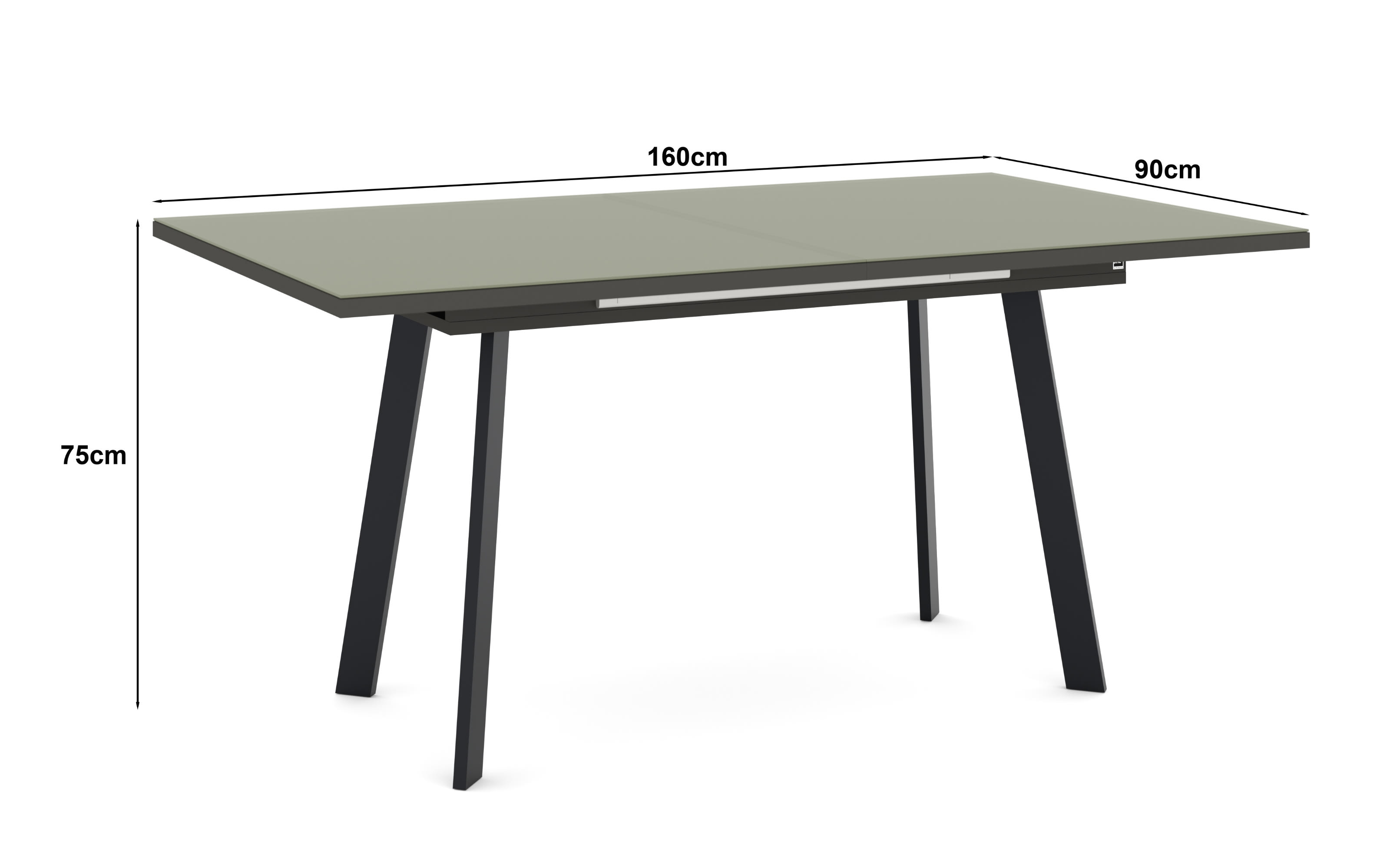 Esstisch Reno, olivgrün/schwarz