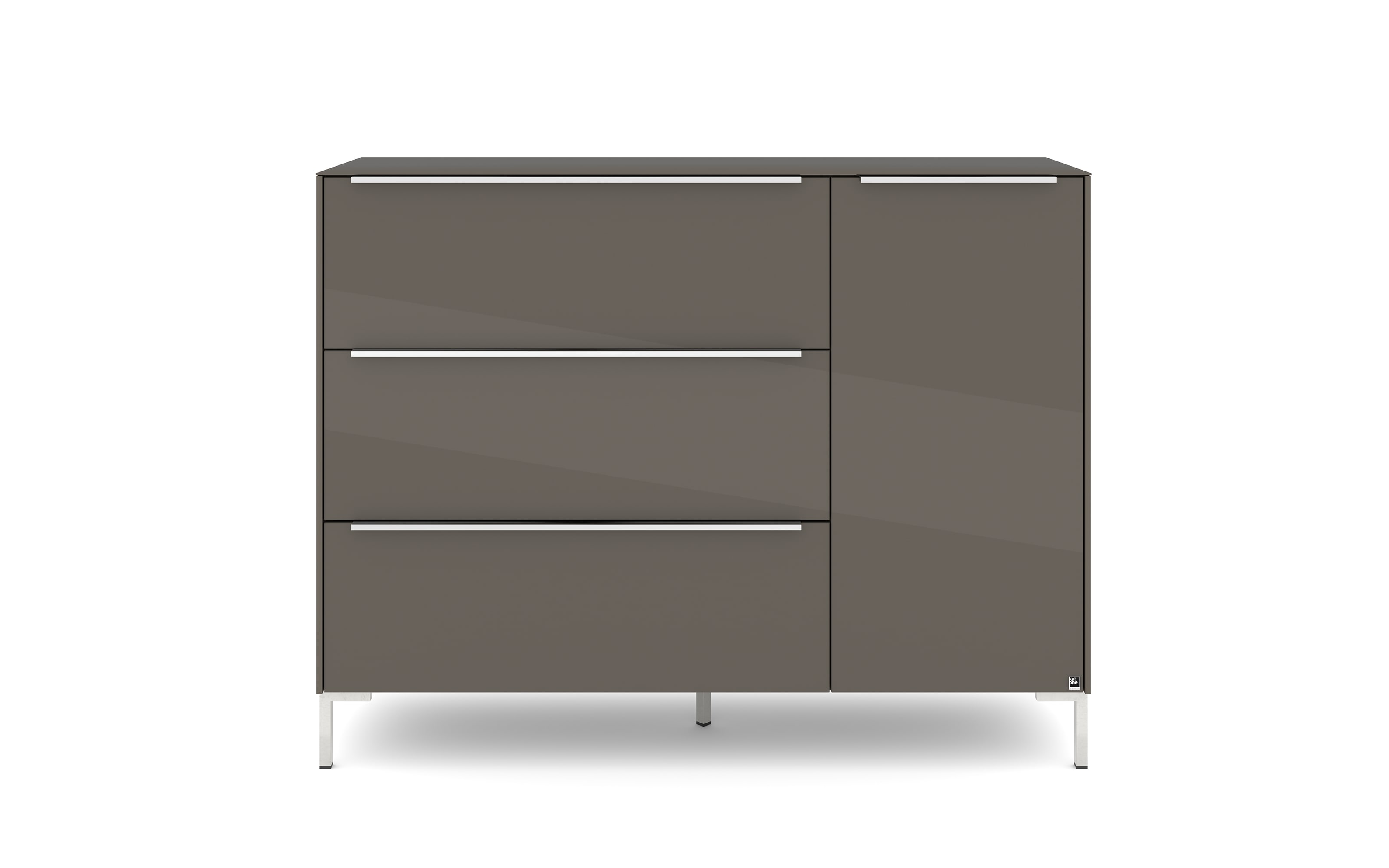 Kommode Reno, anthrazit/Edelstahl-Nachbildung