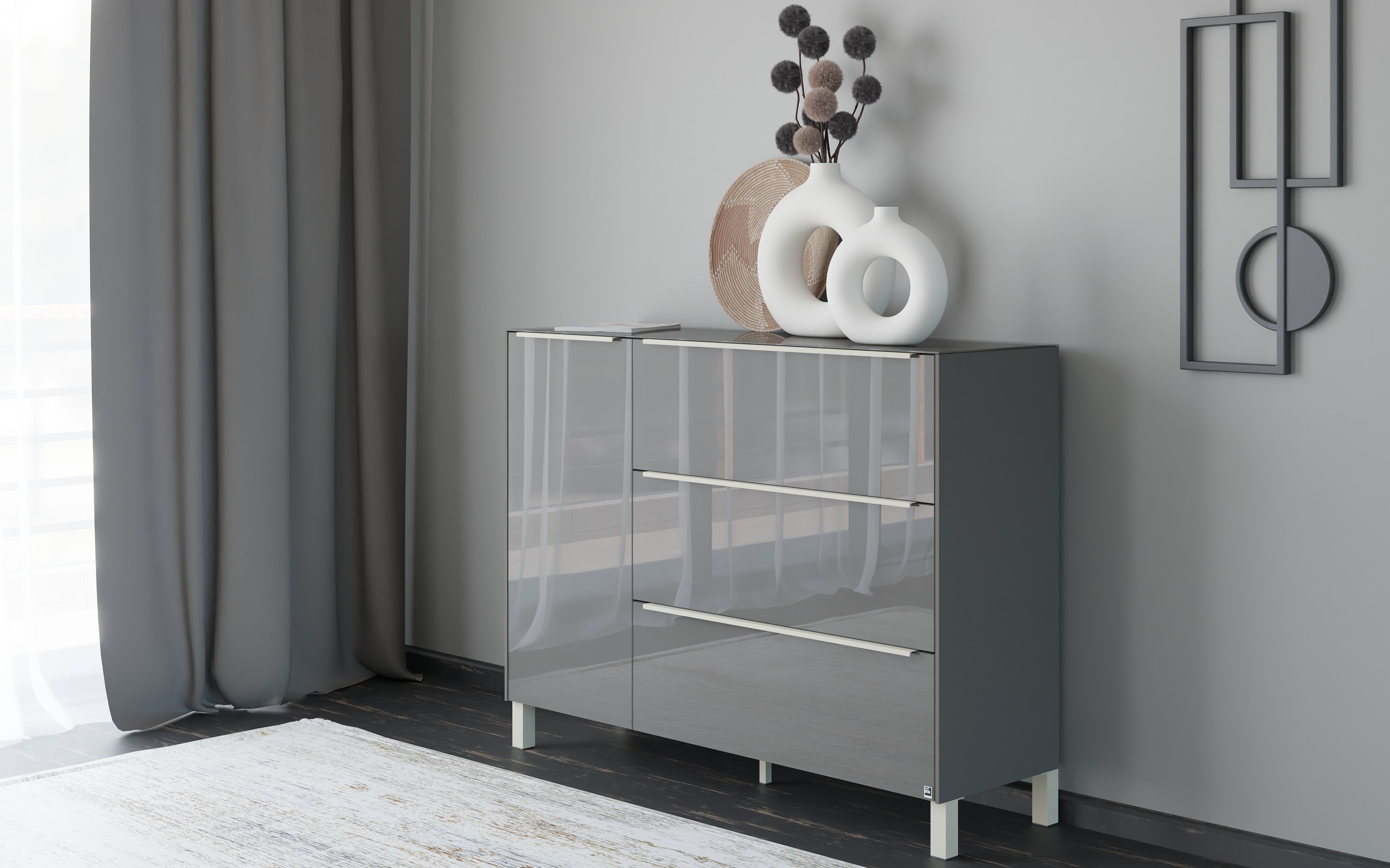 Kommode Reno, anthrazit/kaschmir