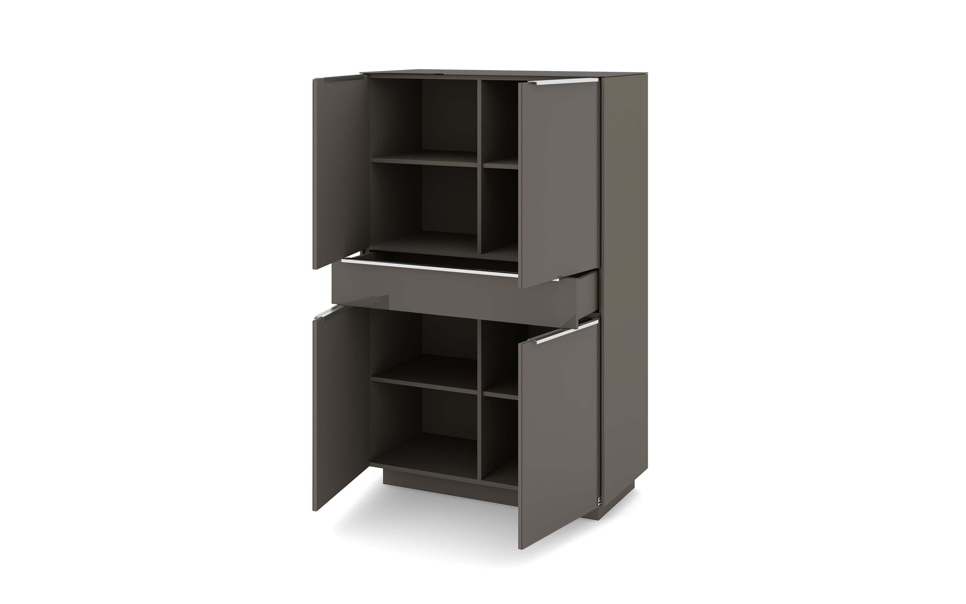 Highboard Reno, anthrazit/Edelstahl-Nachbildung