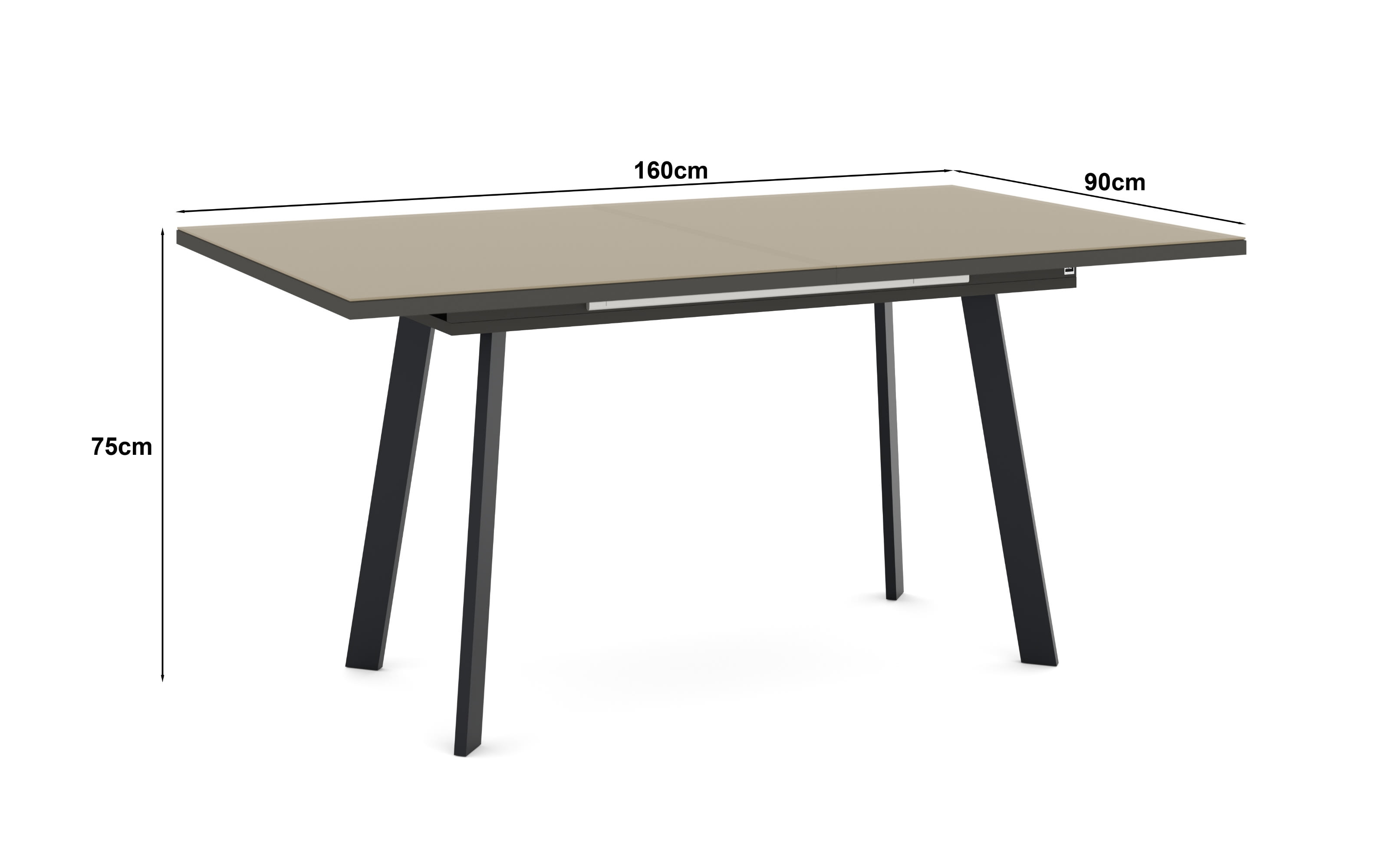 Esstisch Reno, taupe/schwarz