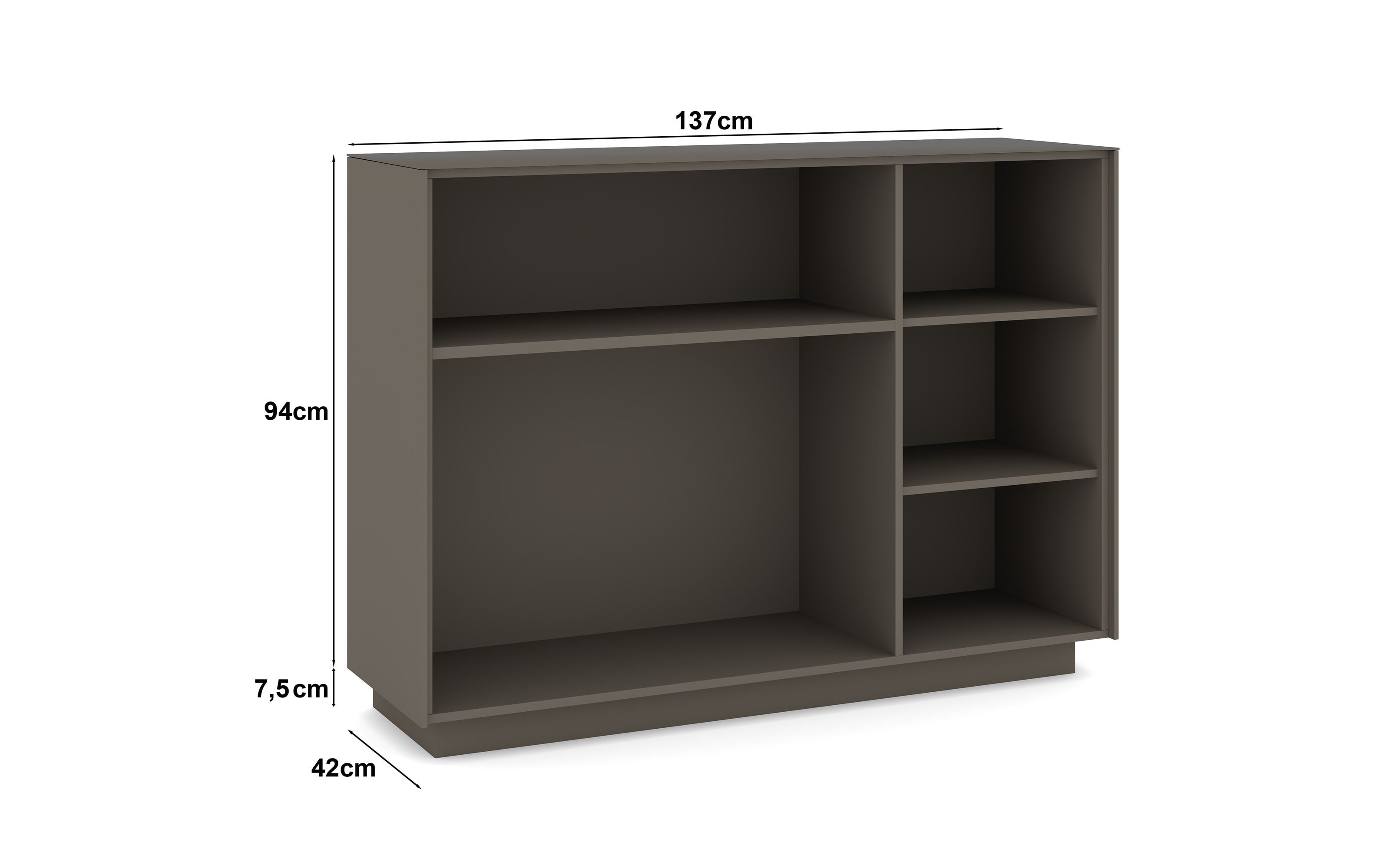 Kommode Reno, anthrazit/Edelstahl-Nachbildung