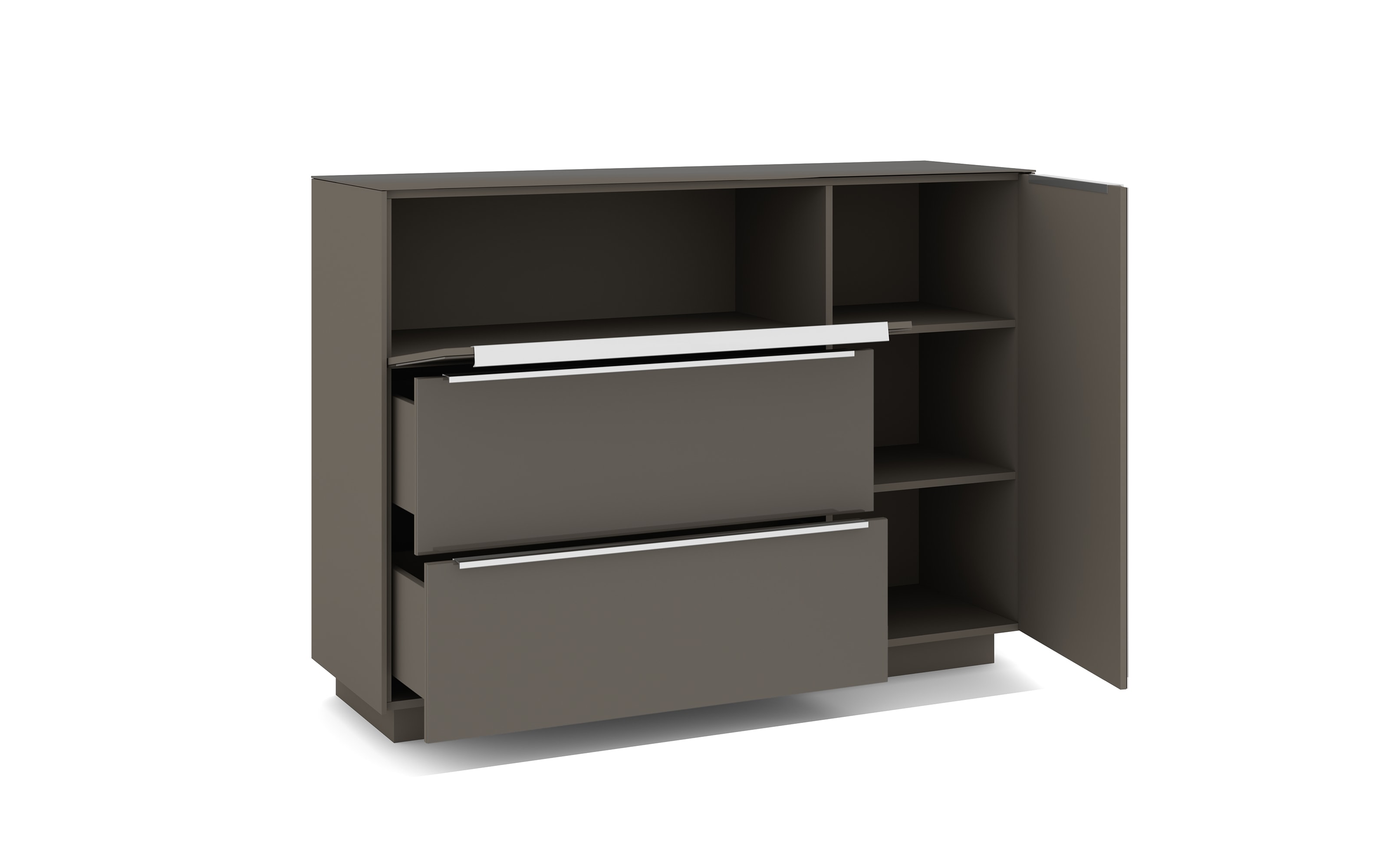 Kommode Reno, anthrazit/Edelstahl-Nachbildung