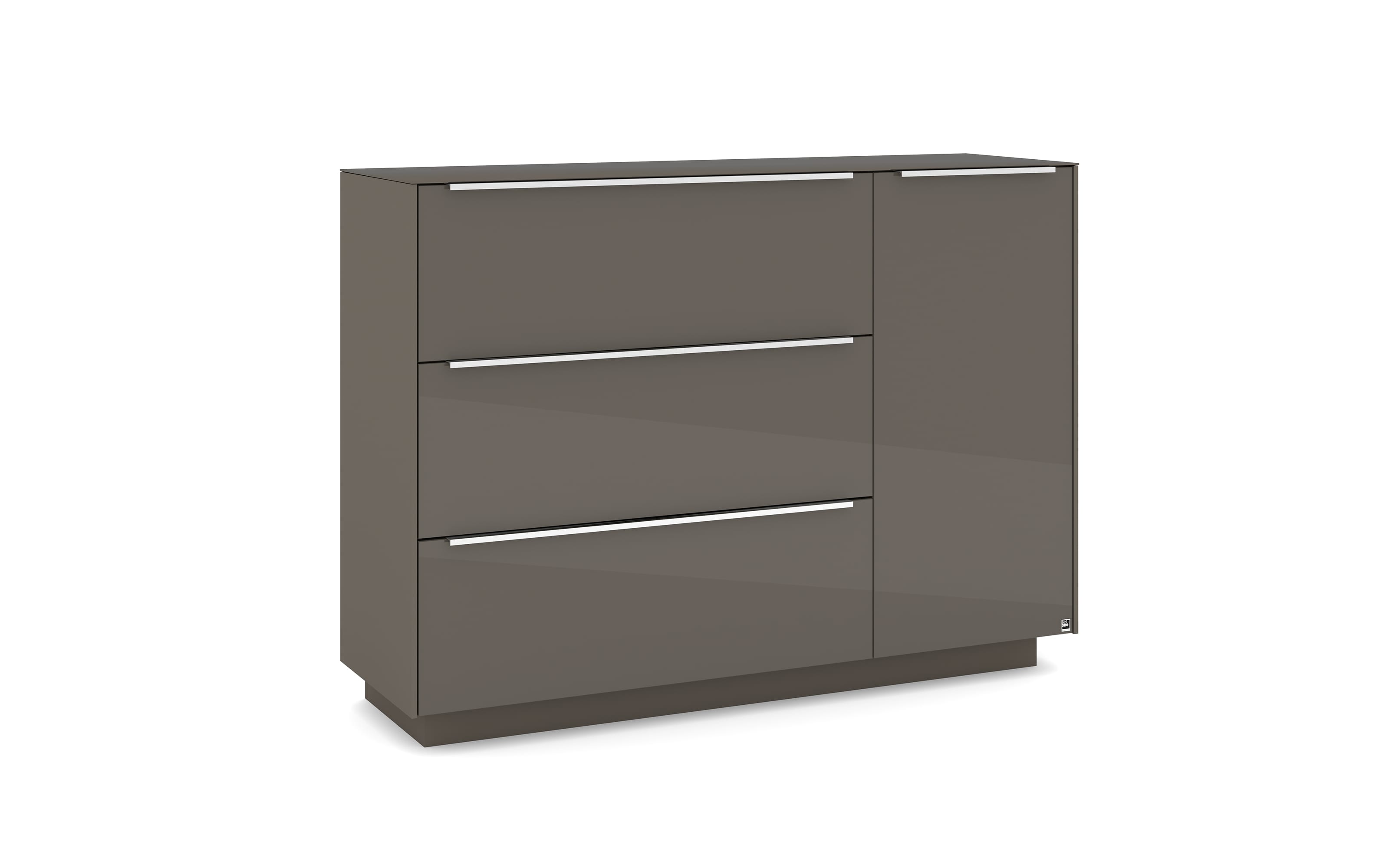 Kommode Reno, anthrazit/Edelstahl-Nachbildung