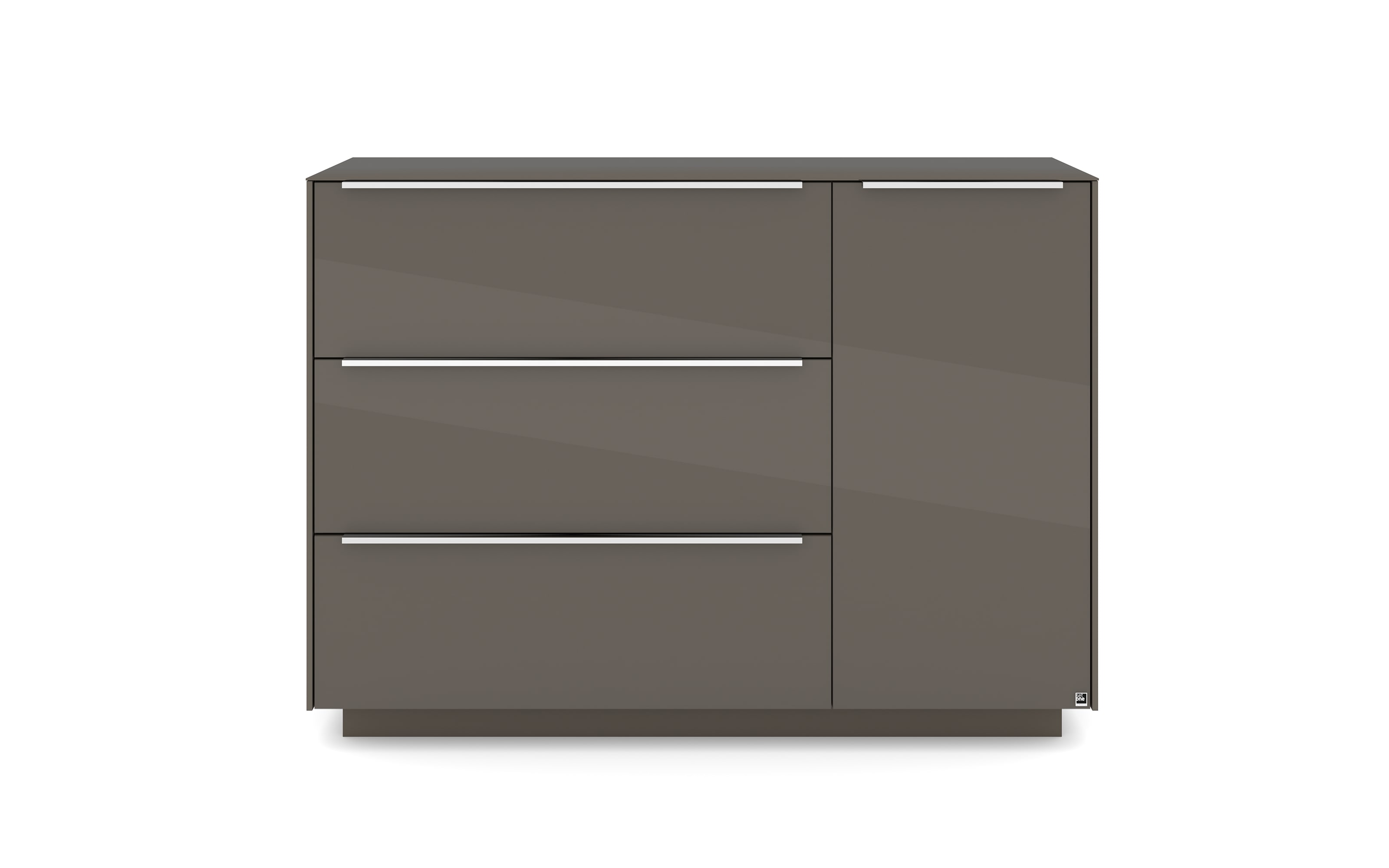 Kommode Reno, anthrazit/Edelstahl-Nachbildung