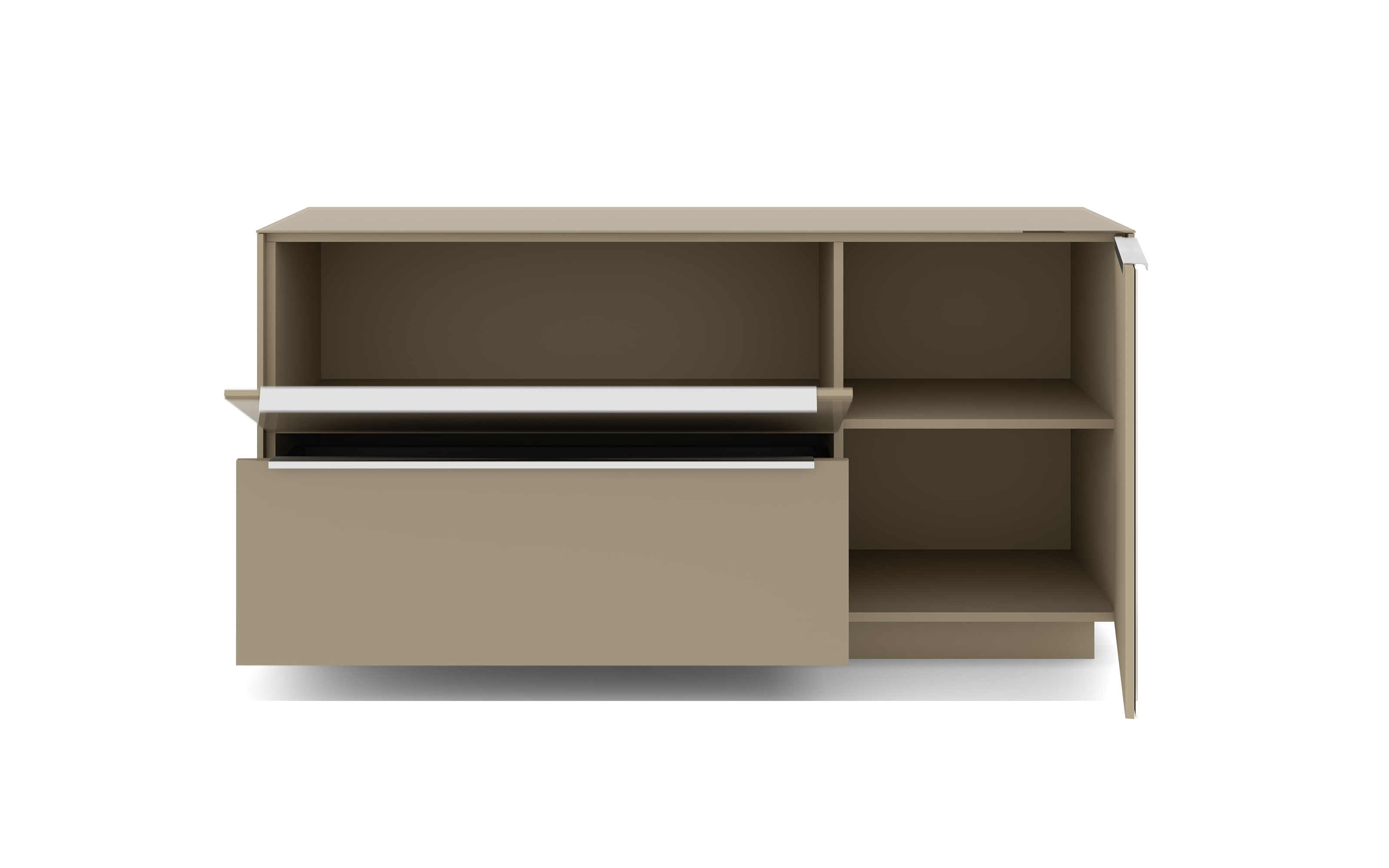 Lowboard Reno, taupe/Edelstahl-Nachbildung