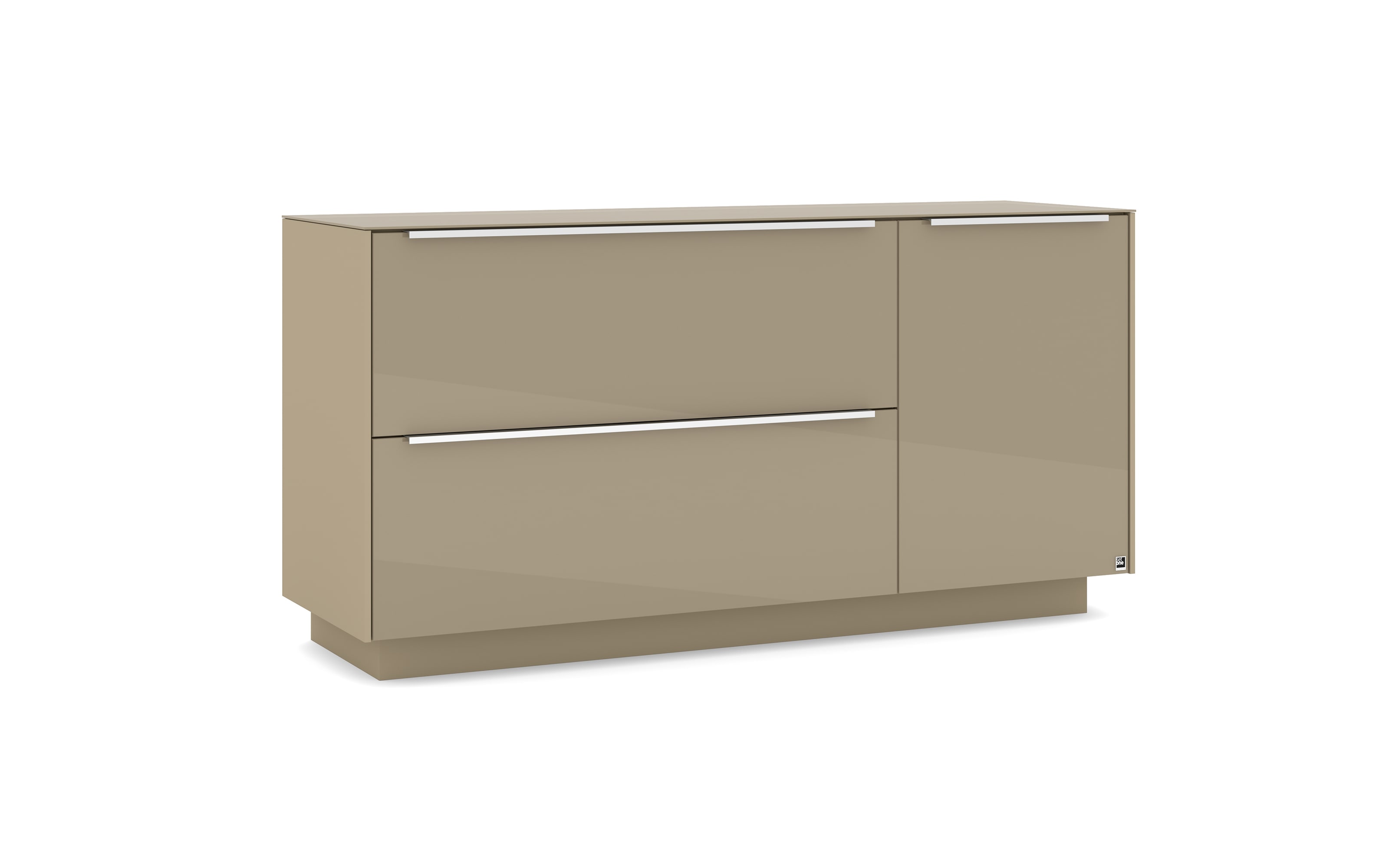 Lowboard Reno, taupe/Edelstahl-Nachbildung