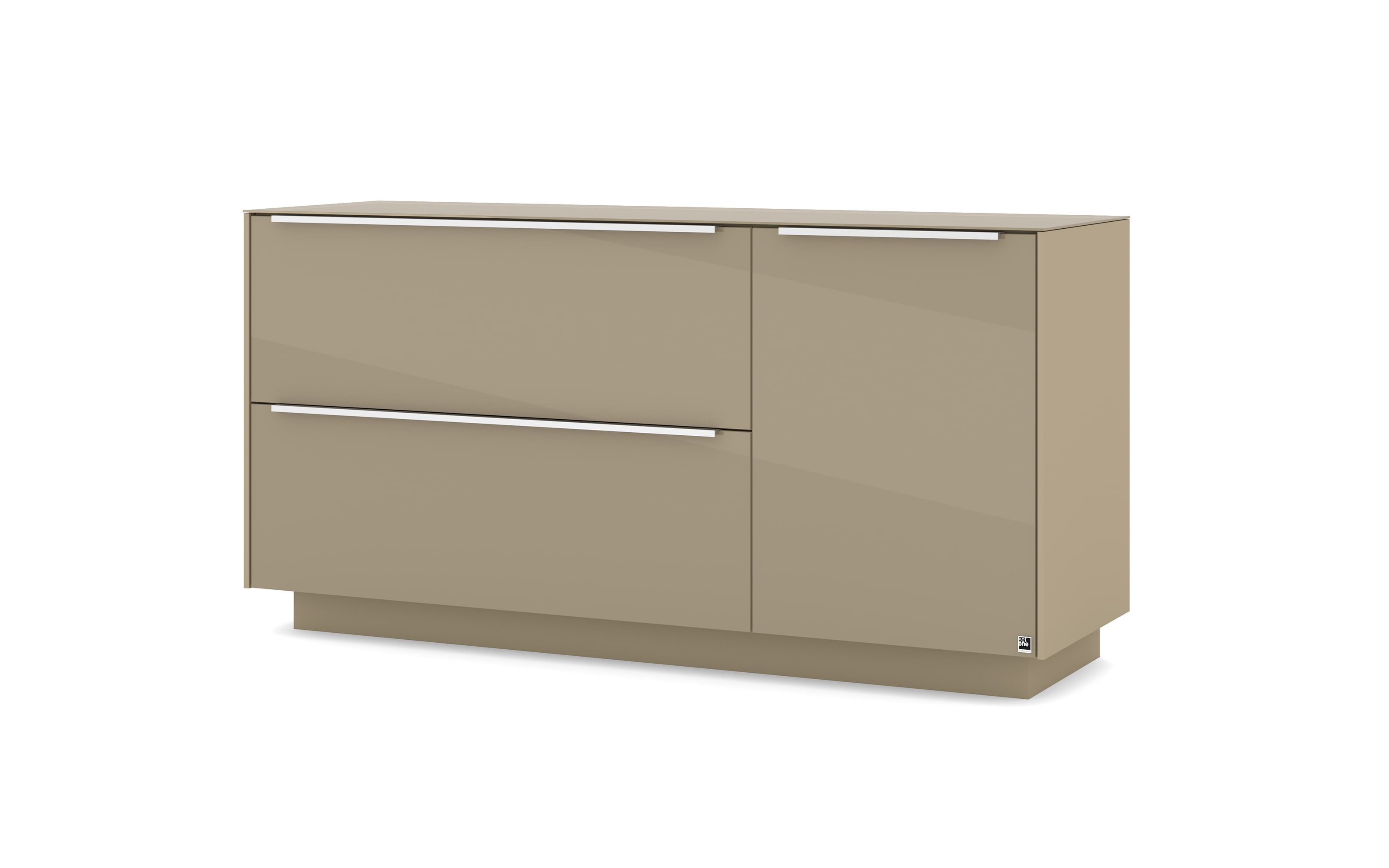 Lowboard Reno, taupe/Edelstahl-Nachbildung